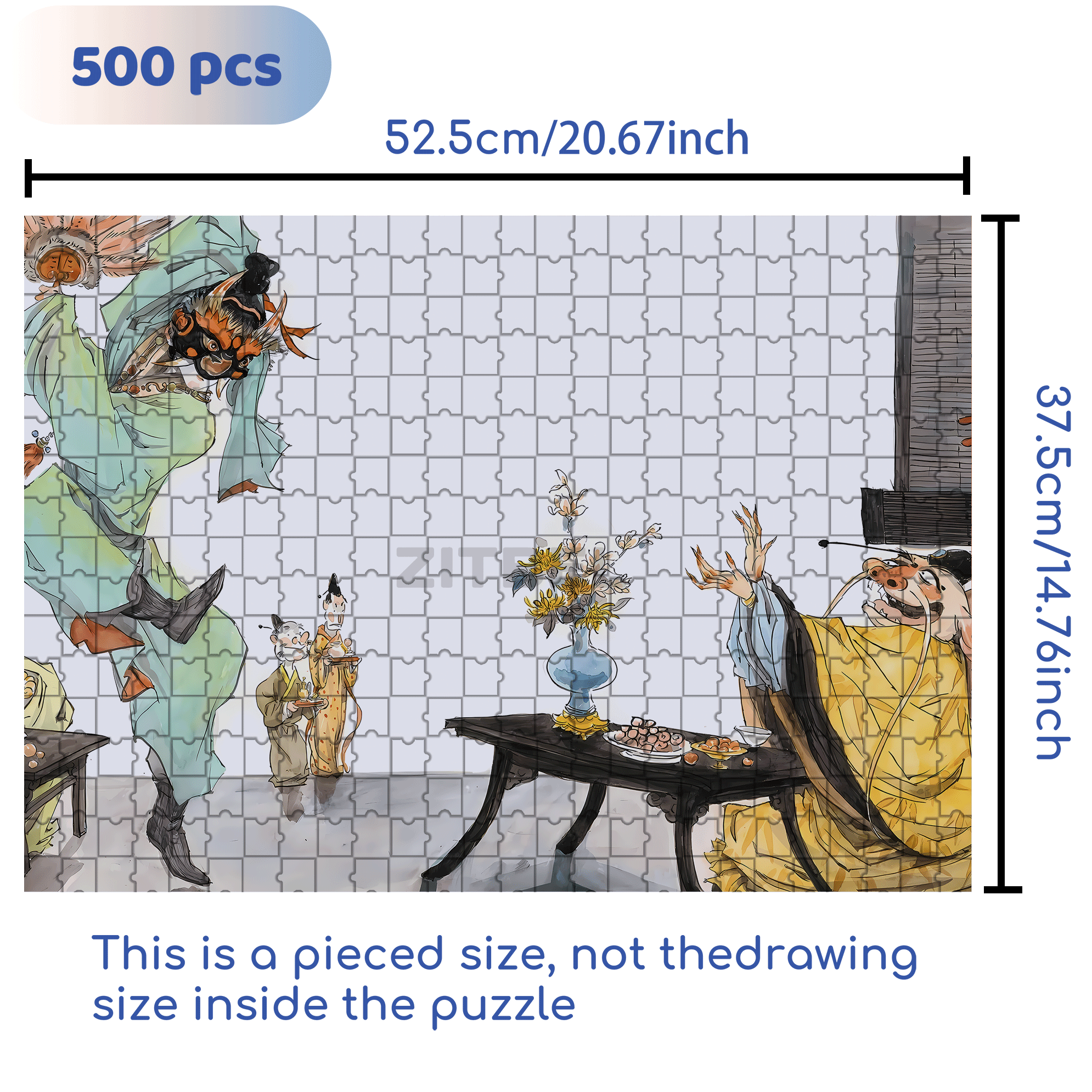 The Rakshasa Kingdom 4 500pcs/1000pcs Jigsaw Puzzle, Scratch-Resistant, Interactive Family Game & Brain-Boosting DIY Decor, Perfect for Halloween, Christmas & New Year Gifts, Family Puzzle Game