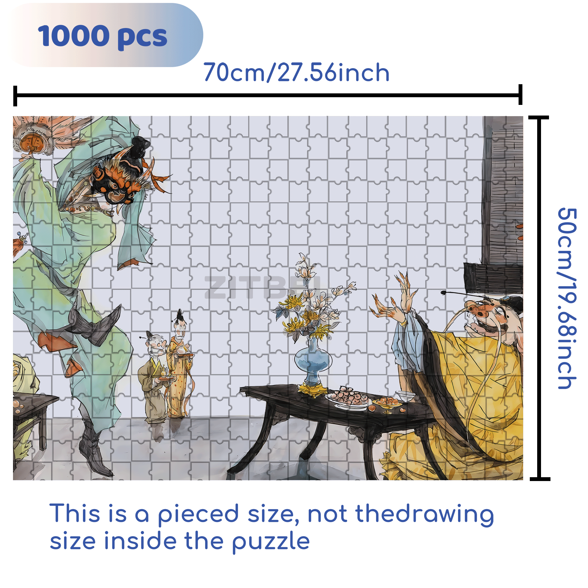 The Rakshasa Kingdom 4 500pcs/1000pcs Jigsaw Puzzle, Scratch-Resistant, Interactive Family Game & Brain-Boosting DIY Decor, Perfect for Halloween, Christmas & New Year Gifts, Family Puzzle Game
