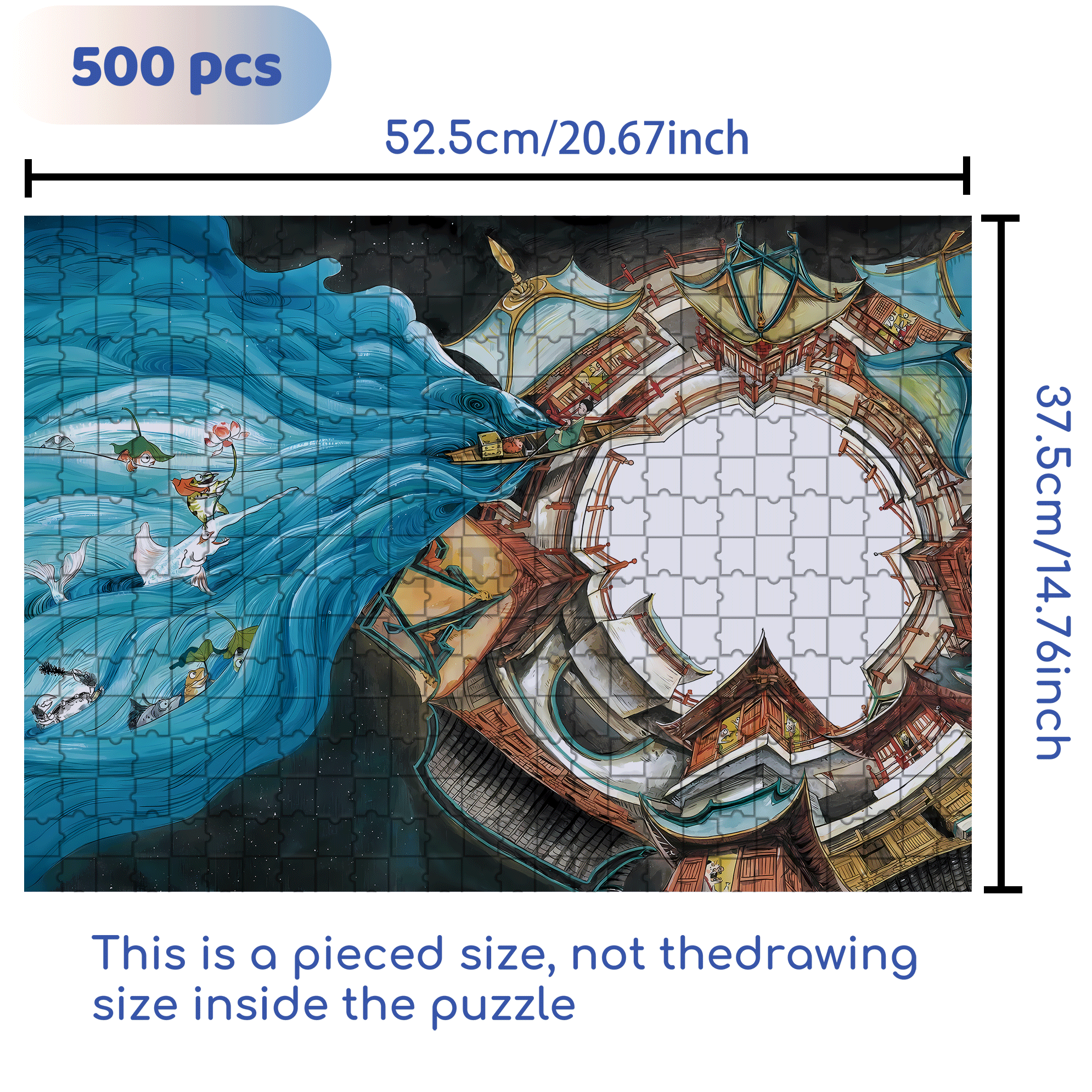 The Rakshasa Kingdom 5 500pcs/1000pcs Jigsaw Puzzle, Scratch-Resistant, Interactive Family Game & Brain-Boosting DIY Decor, Perfect for Halloween, Christmas & New Year Gifts, Family Puzzle Game