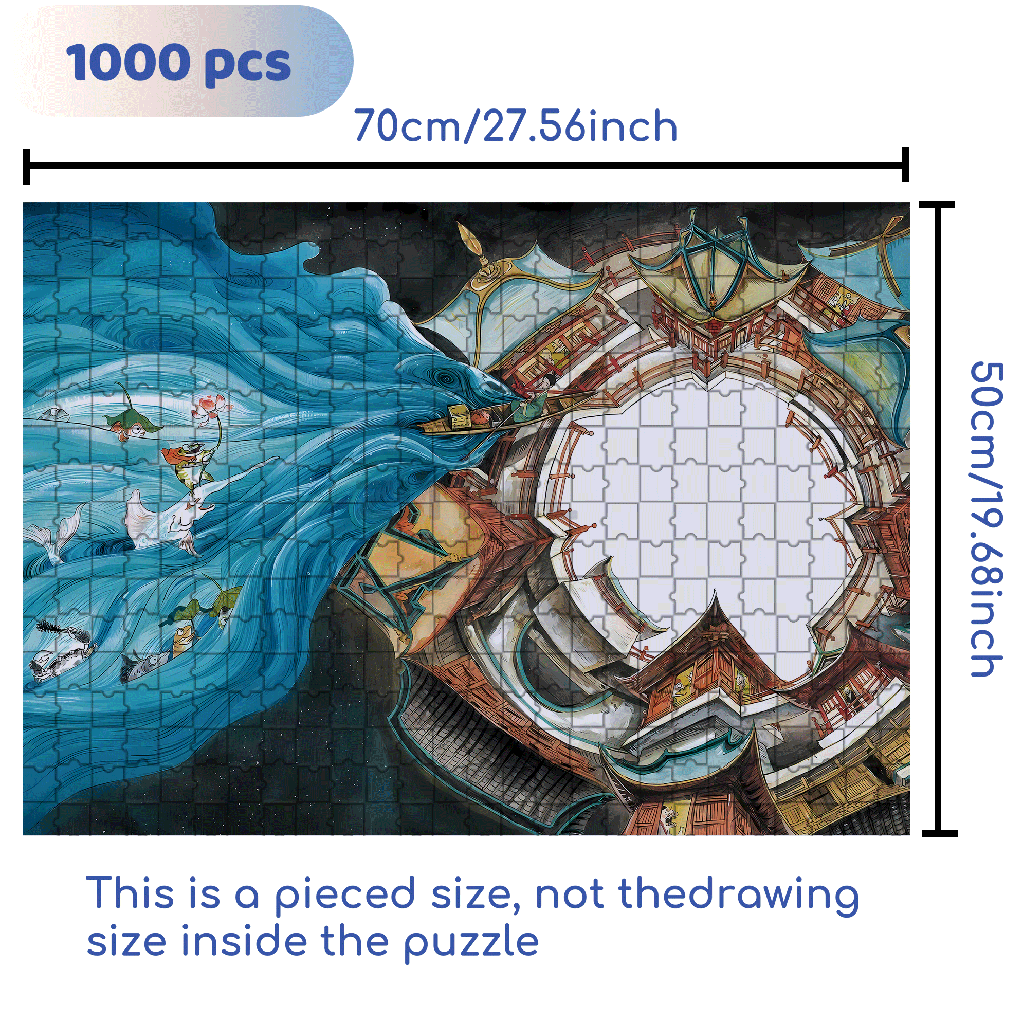The Rakshasa Kingdom 5 500pcs/1000pcs Jigsaw Puzzle, Scratch-Resistant, Interactive Family Game & Brain-Boosting DIY Decor, Perfect for Halloween, Christmas & New Year Gifts, Family Puzzle Game