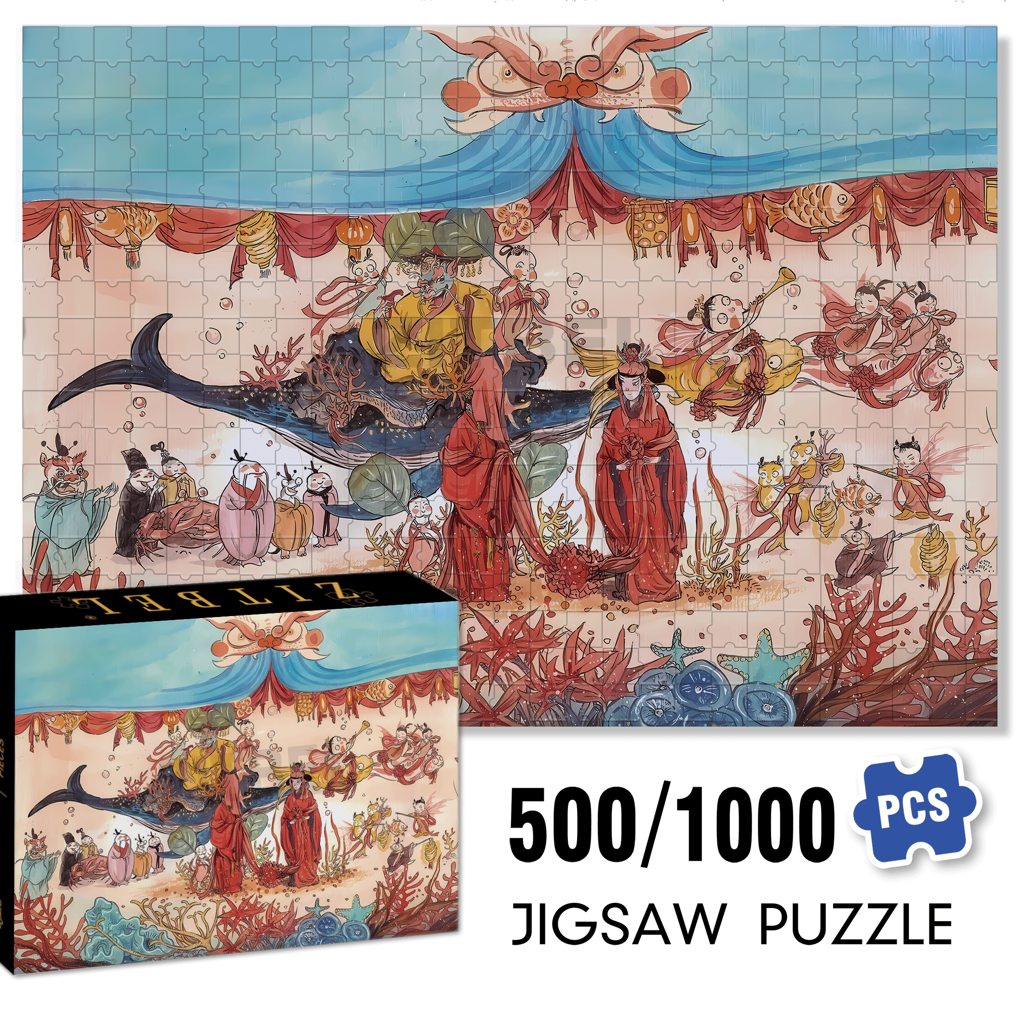 The Rakshasa Kingdom 500pcs/1000pcs Jigsaw Puzzle, Scratch-Resistant, Interactive Family Game & Brain-Boosting DIY Decor, Perfect for Halloween, Christmas & New Year Gifts, Family Puzzle Game