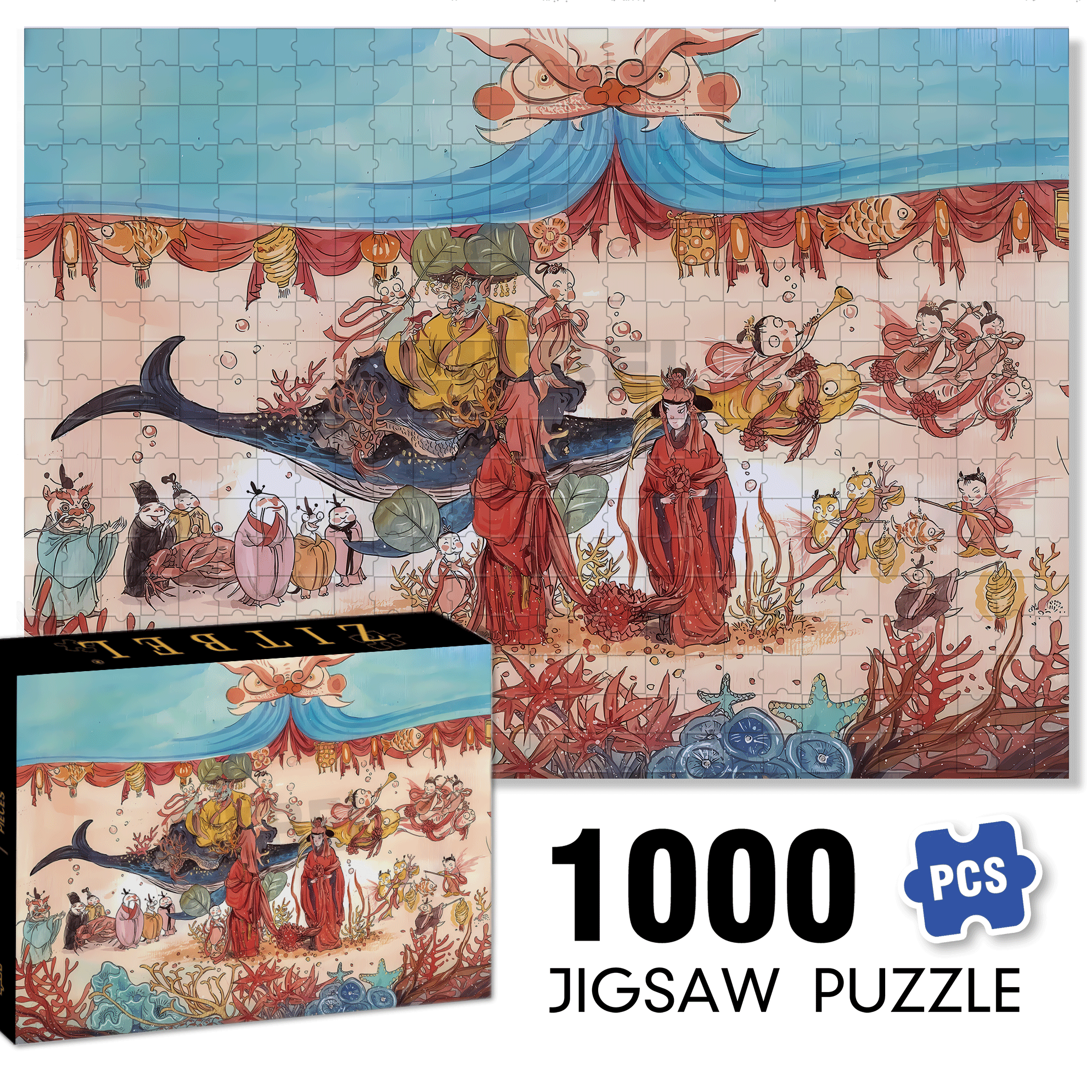 The Rakshasa Kingdom 500pcs/1000pcs Jigsaw Puzzle, Scratch-Resistant, Interactive Family Game & Brain-Boosting DIY Decor, Perfect for Halloween, Christmas & New Year Gifts, Family Puzzle Game