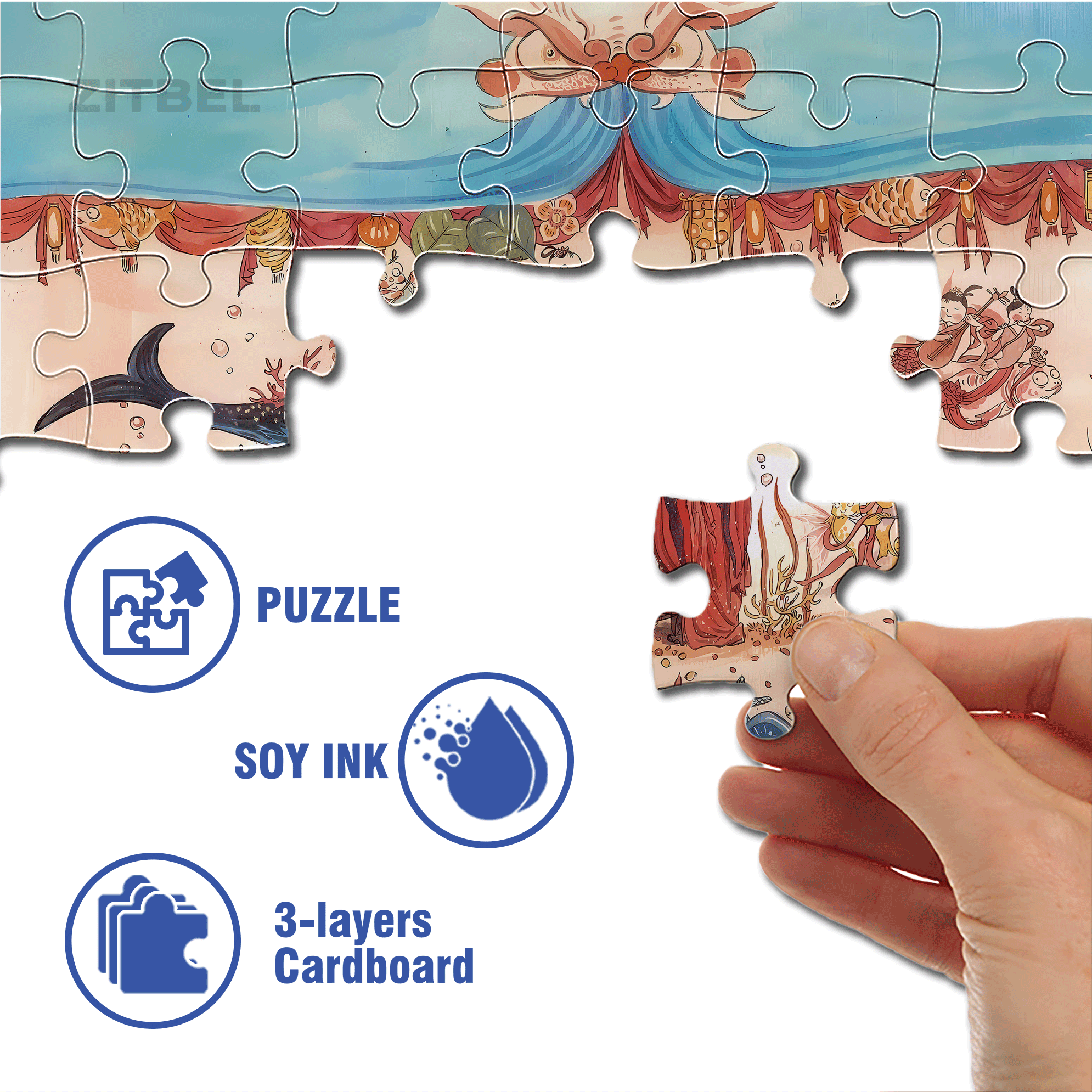 The Rakshasa Kingdom 500pcs/1000pcs Jigsaw Puzzle, Scratch-Resistant, Interactive Family Game & Brain-Boosting DIY Decor, Perfect for Halloween, Christmas & New Year Gifts, Family Puzzle Game