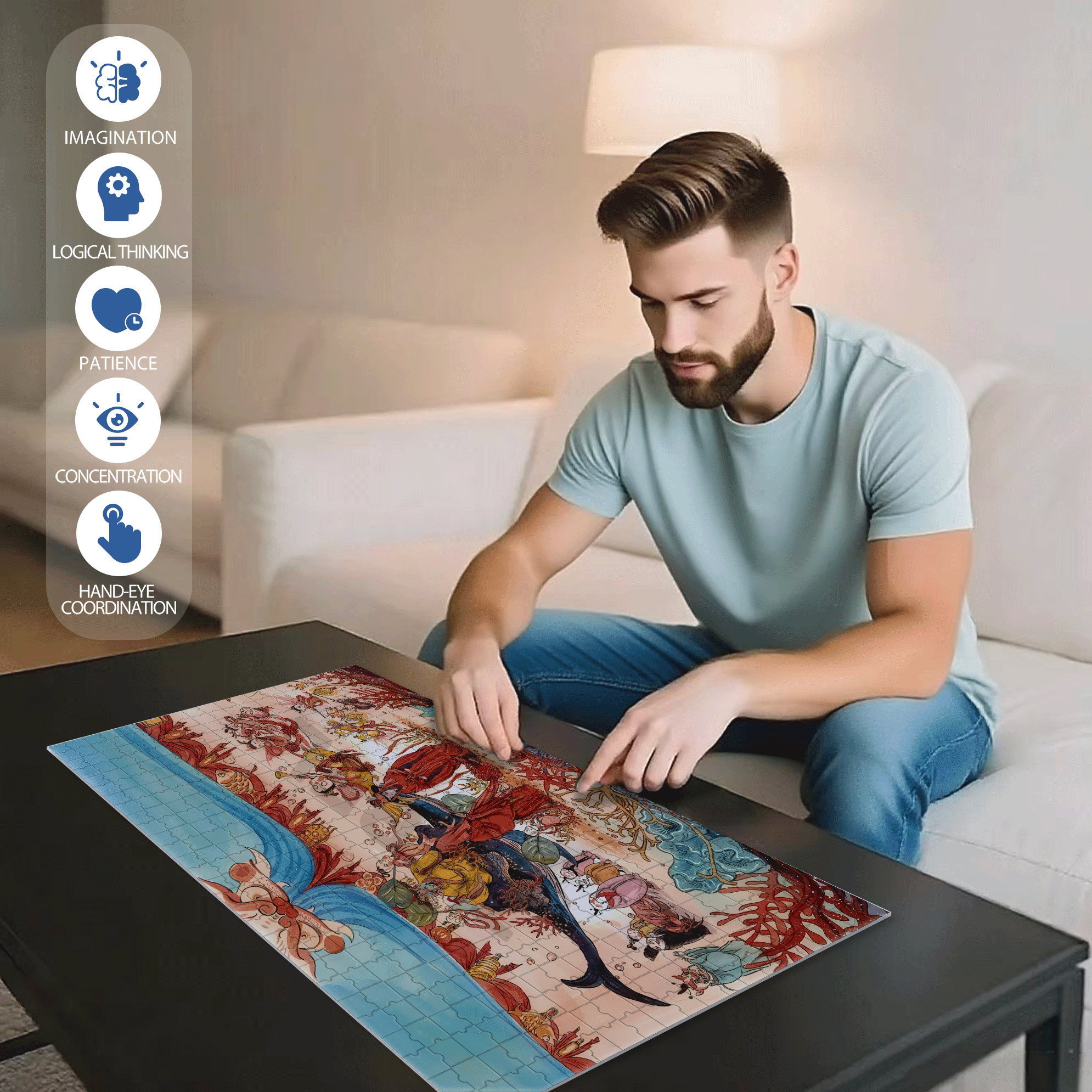 The Rakshasa Kingdom 500pcs/1000pcs Jigsaw Puzzle, Scratch-Resistant, Interactive Family Game & Brain-Boosting DIY Decor, Perfect for Halloween, Christmas & New Year Gifts, Family Puzzle Game