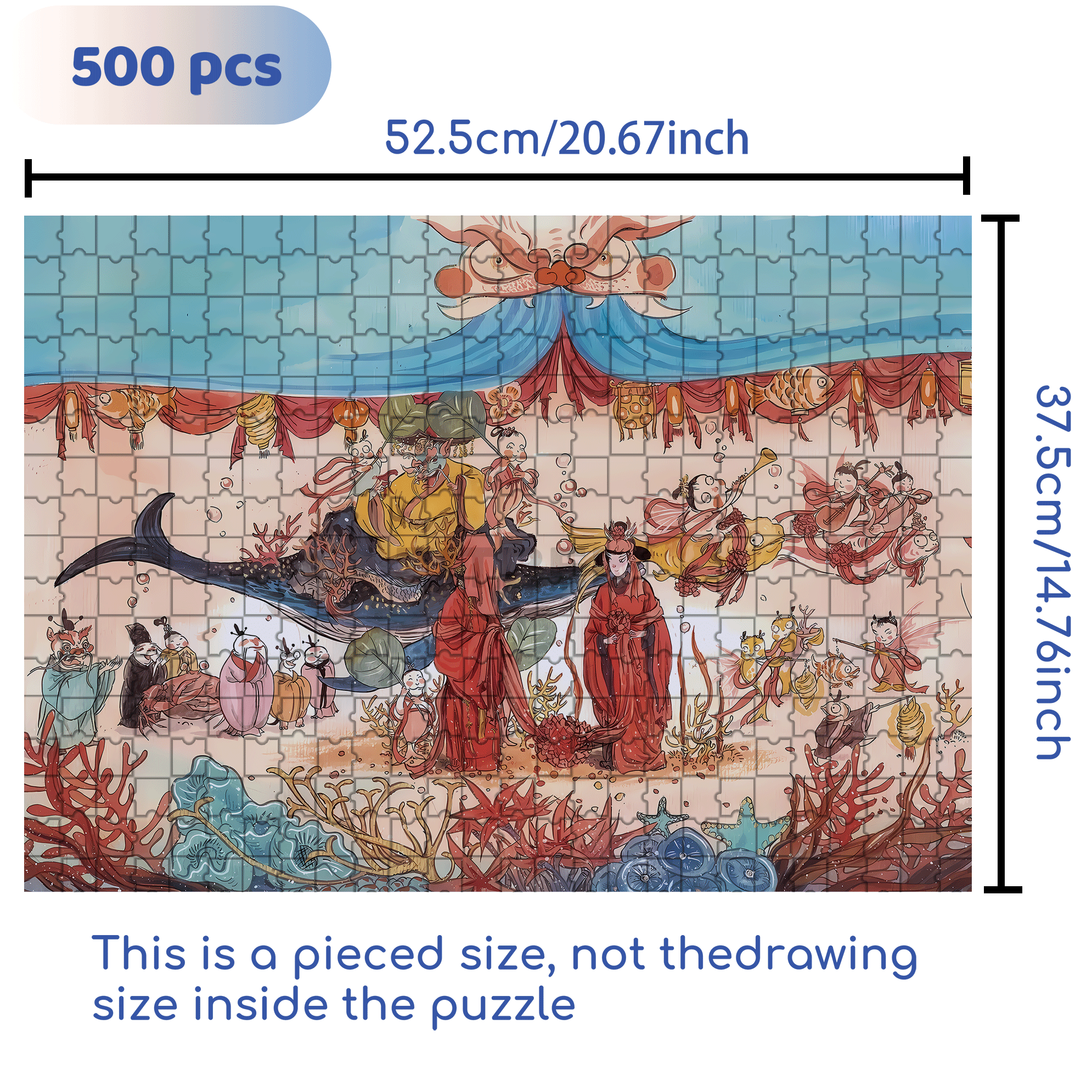 The Rakshasa Kingdom 500pcs/1000pcs Jigsaw Puzzle, Scratch-Resistant, Interactive Family Game & Brain-Boosting DIY Decor, Perfect for Halloween, Christmas & New Year Gifts, Family Puzzle Game