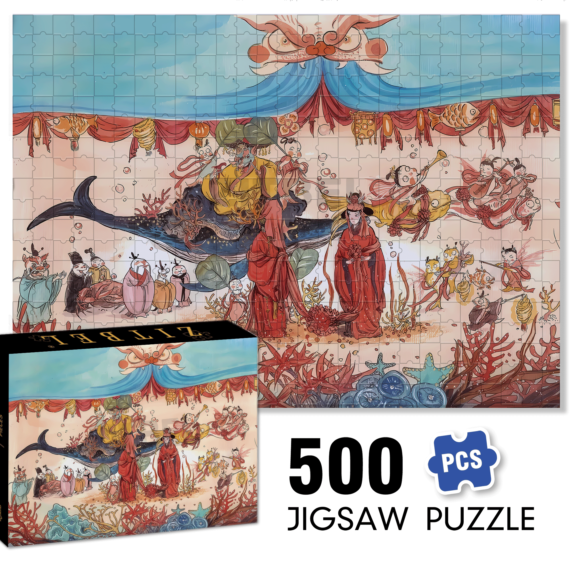 The Rakshasa Kingdom 500pcs/1000pcs Jigsaw Puzzle, Scratch-Resistant, Interactive Family Game & Brain-Boosting DIY Decor, Perfect for Halloween, Christmas & New Year Gifts, Family Puzzle Game