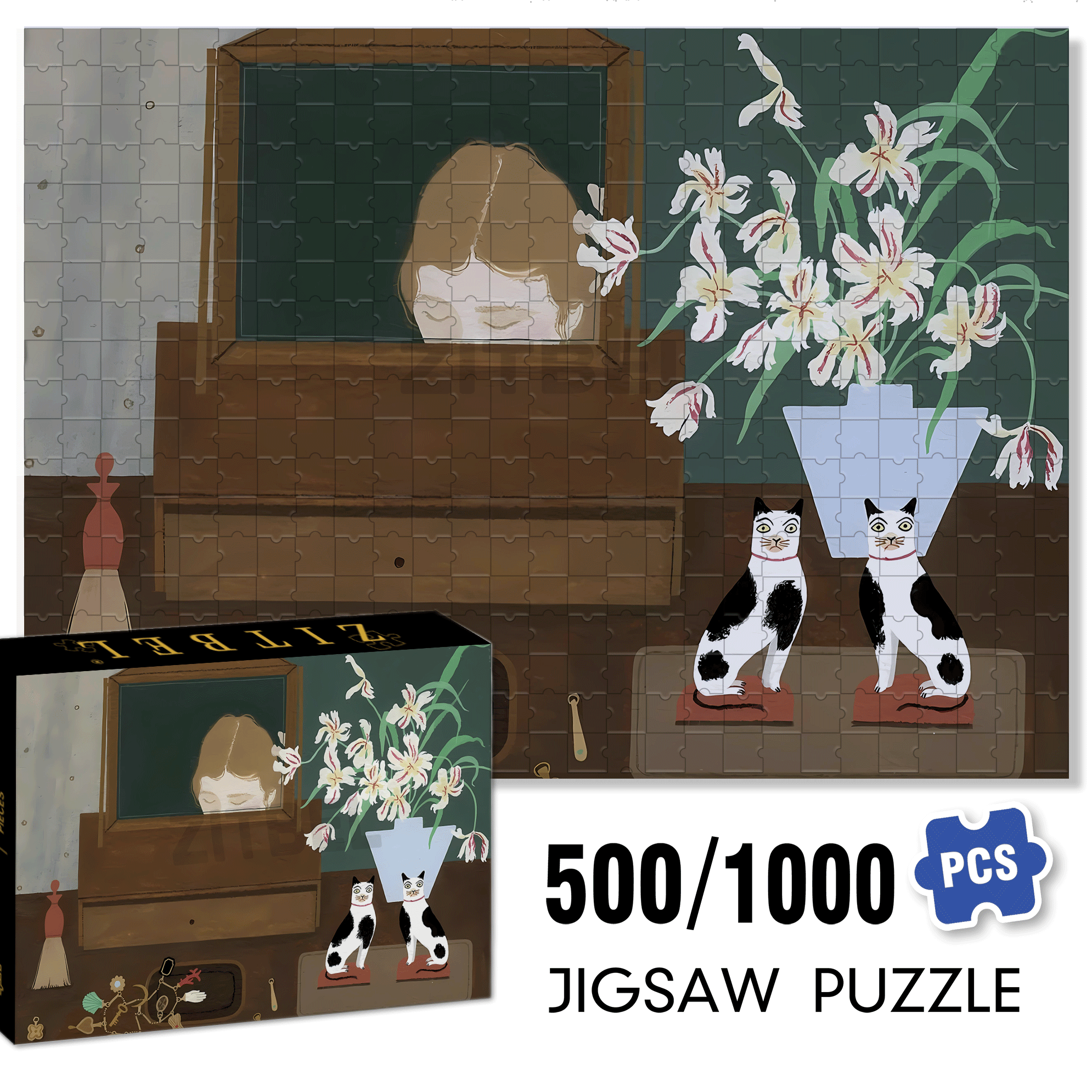 Touchable Life 500pcs/1000pcs Jigsaw Puzzle, Scratch-Resistant, Interactive Family Game & Brain-Boosting DIY Decor, Perfect for Halloween, Christmas & New Year Gifts, Family Puzzle Game