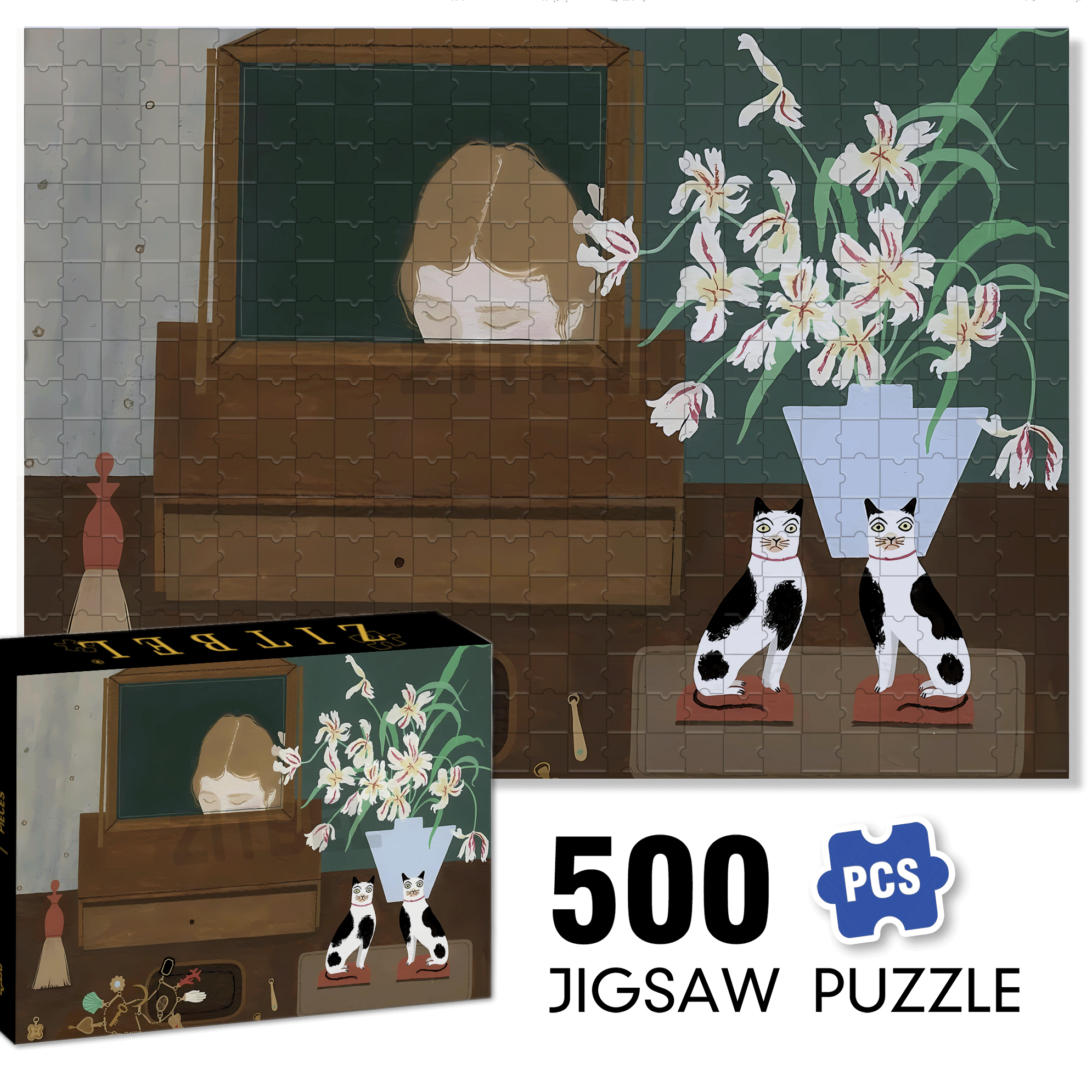 Touchable Life 500pcs/1000pcs Jigsaw Puzzle, Scratch-Resistant, Interactive Family Game & Brain-Boosting DIY Decor, Perfect for Halloween, Christmas & New Year Gifts, Family Puzzle Game