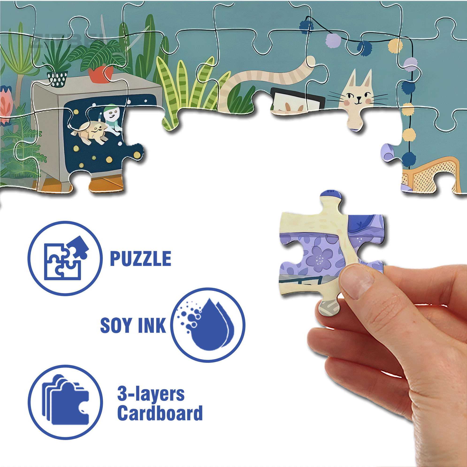 Warm Corner 500pcs/1000pcs Jigsaw Puzzle, Scratch-Resistant, Interactive Family Game & Brain-Boosting DIY Decor, Perfect for Halloween, Christmas & New Year Gifts, Family Puzzle Game