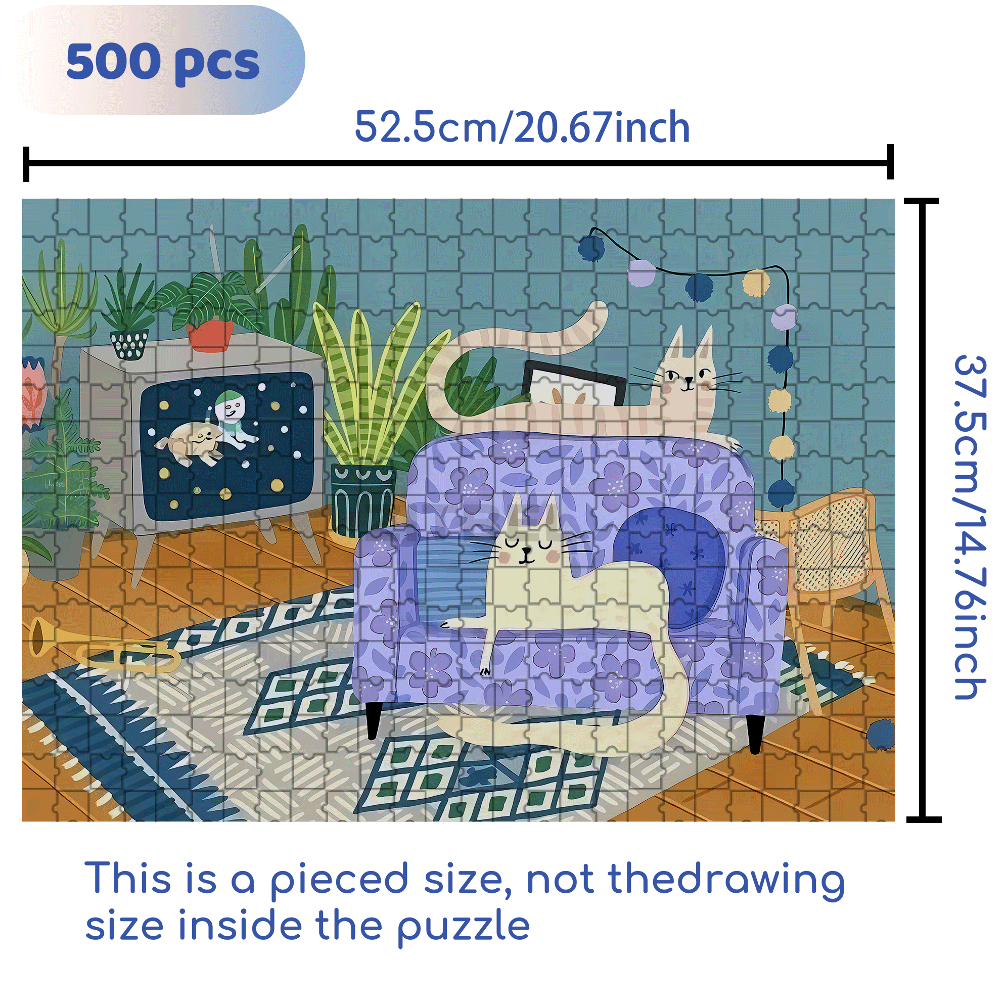 Warm Corner 500pcs/1000pcs Jigsaw Puzzle, Scratch-Resistant, Interactive Family Game & Brain-Boosting DIY Decor, Perfect for Halloween, Christmas & New Year Gifts, Family Puzzle Game