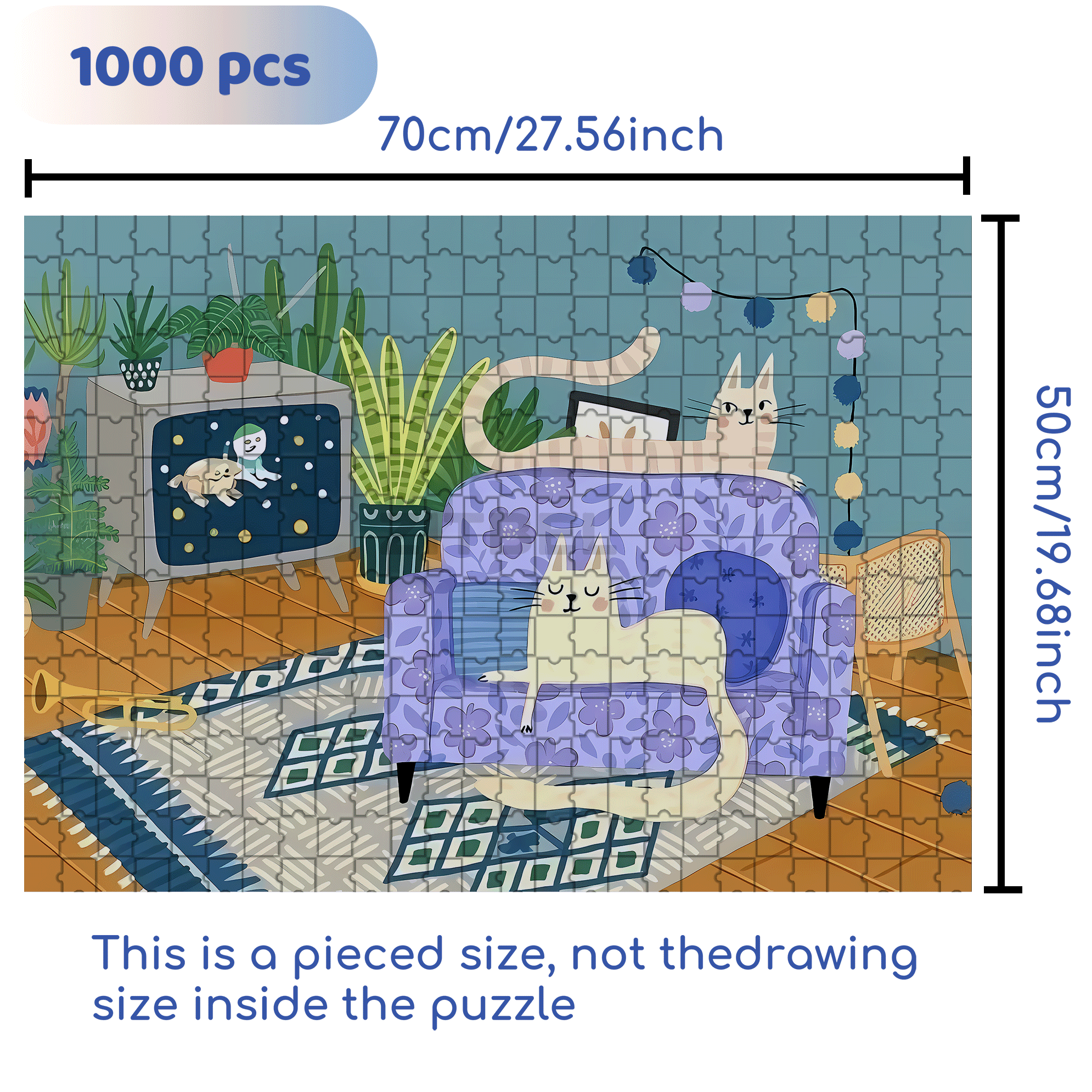 Warm Corner 500pcs/1000pcs Jigsaw Puzzle, Scratch-Resistant, Interactive Family Game & Brain-Boosting DIY Decor, Perfect for Halloween, Christmas & New Year Gifts, Family Puzzle Game