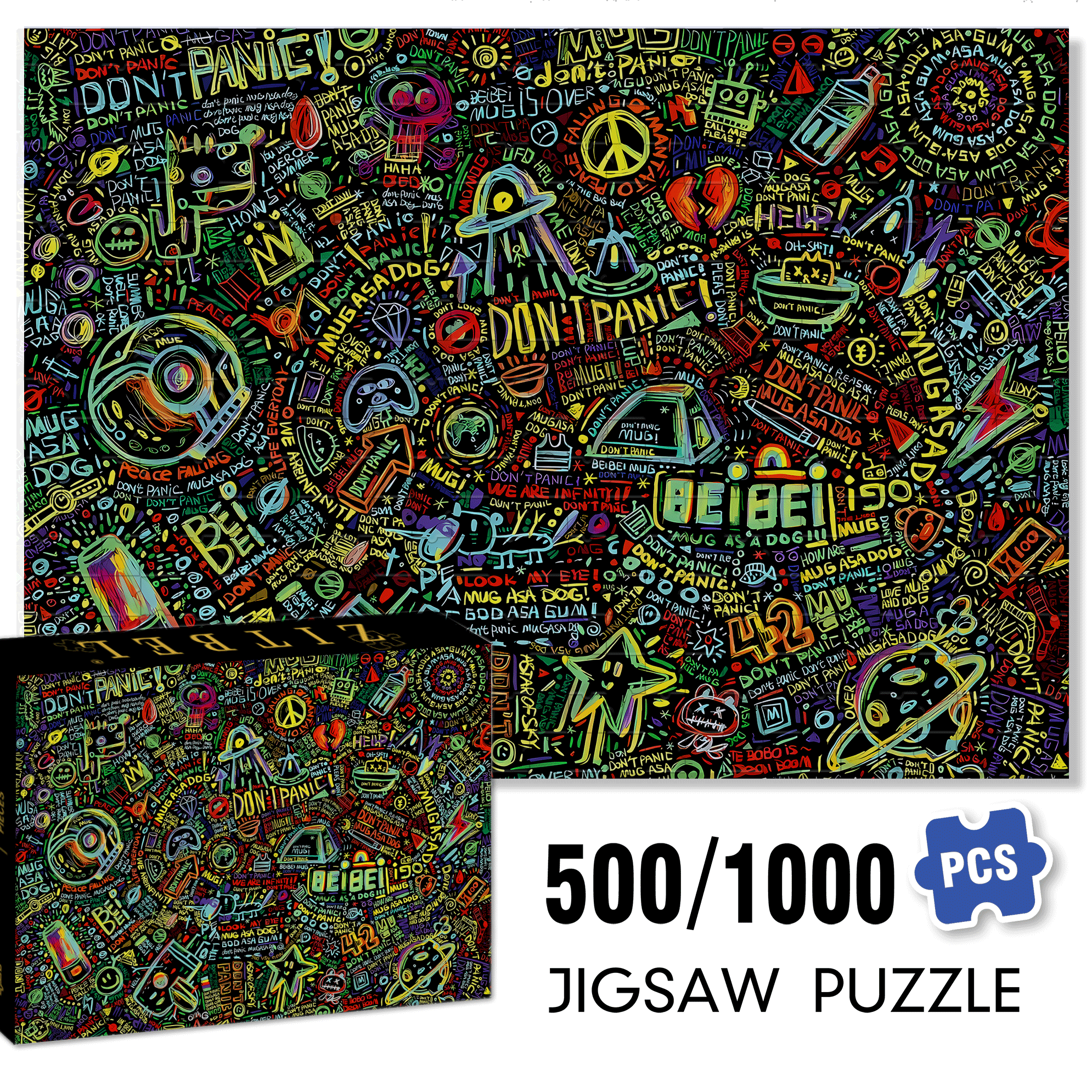 Warm Tone 500pcs/1000pcs Jigsaw Puzzle, Scratch-Resistant, Interactive Family Game & Brain-Boosting DIY Decor, Perfect for Halloween, Christmas & New Year Gifts, Family Puzzle Game