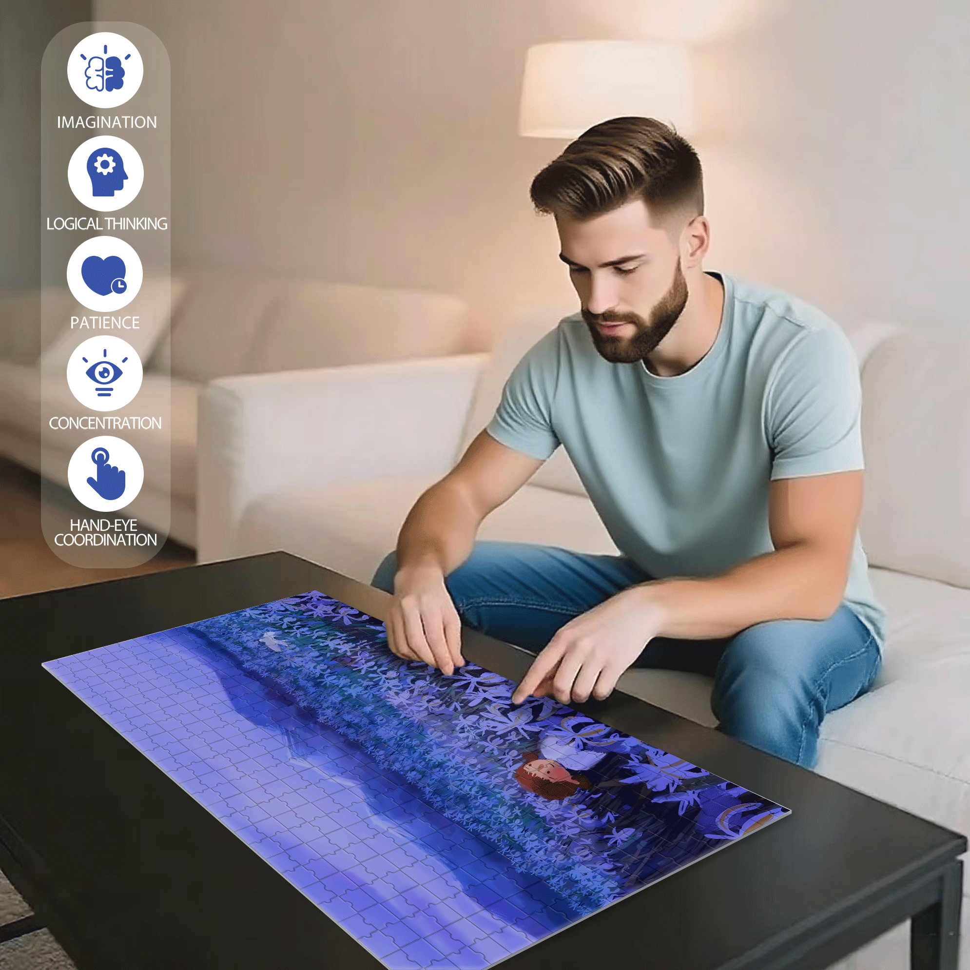 Where The Wind Blows 2 500pcs/1000pcs Jigsaw Puzzle, Scratch-Resistant, Interactive Family Game & Brain-Boosting DIY Decor, Perfect for Halloween, Christmas & New Year Gifts, Family Puzzle Game