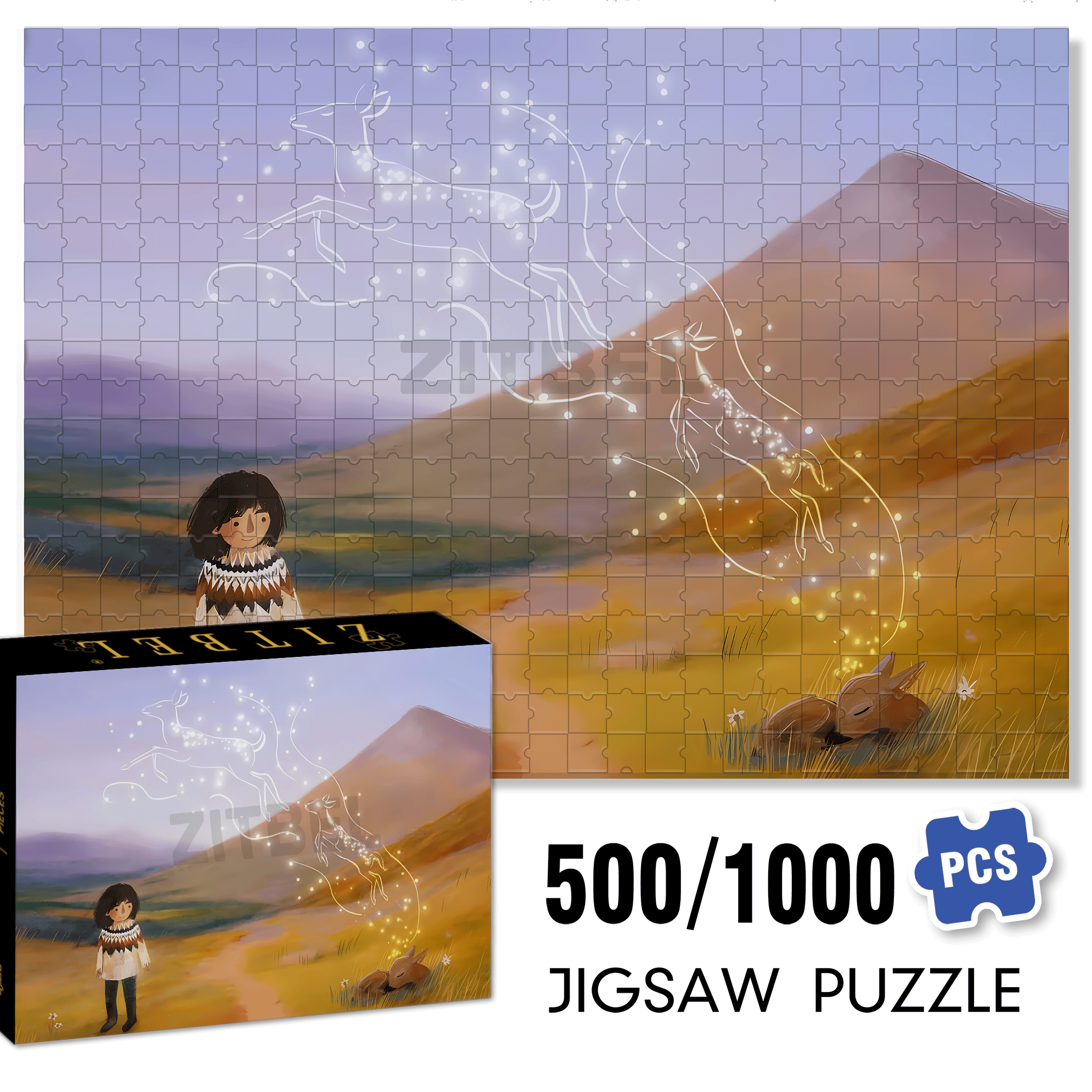 Where The Wind Blows 6 500pcs/1000pcs Jigsaw Puzzle, Scratch-Resistant, Interactive Family Game & Brain-Boosting DIY Decor, Perfect for Halloween, Christmas & New Year Gifts, Family Puzzle Game