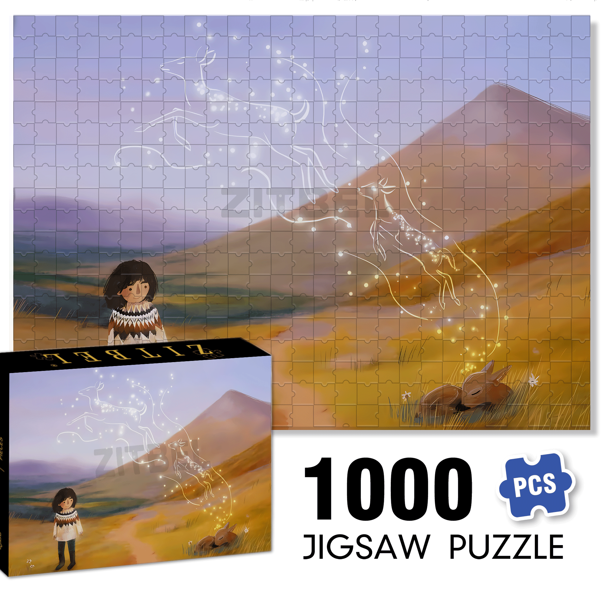 Where The Wind Blows 6 500pcs/1000pcs Jigsaw Puzzle, Scratch-Resistant, Interactive Family Game & Brain-Boosting DIY Decor, Perfect for Halloween, Christmas & New Year Gifts, Family Puzzle Game