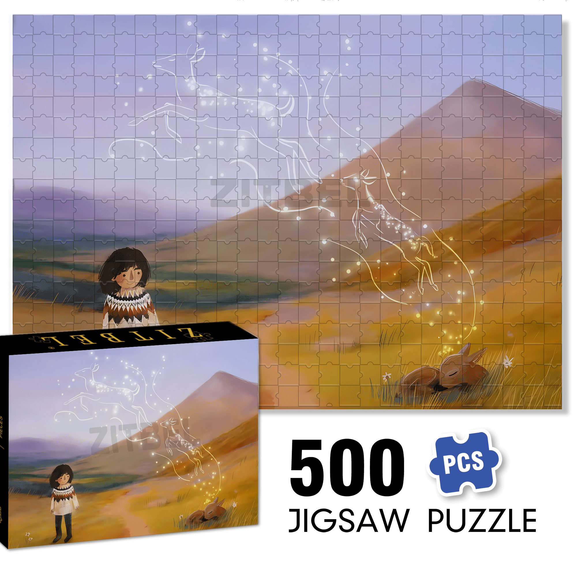 Where The Wind Blows 6 500pcs/1000pcs Jigsaw Puzzle, Scratch-Resistant, Interactive Family Game & Brain-Boosting DIY Decor, Perfect for Halloween, Christmas & New Year Gifts, Family Puzzle Game