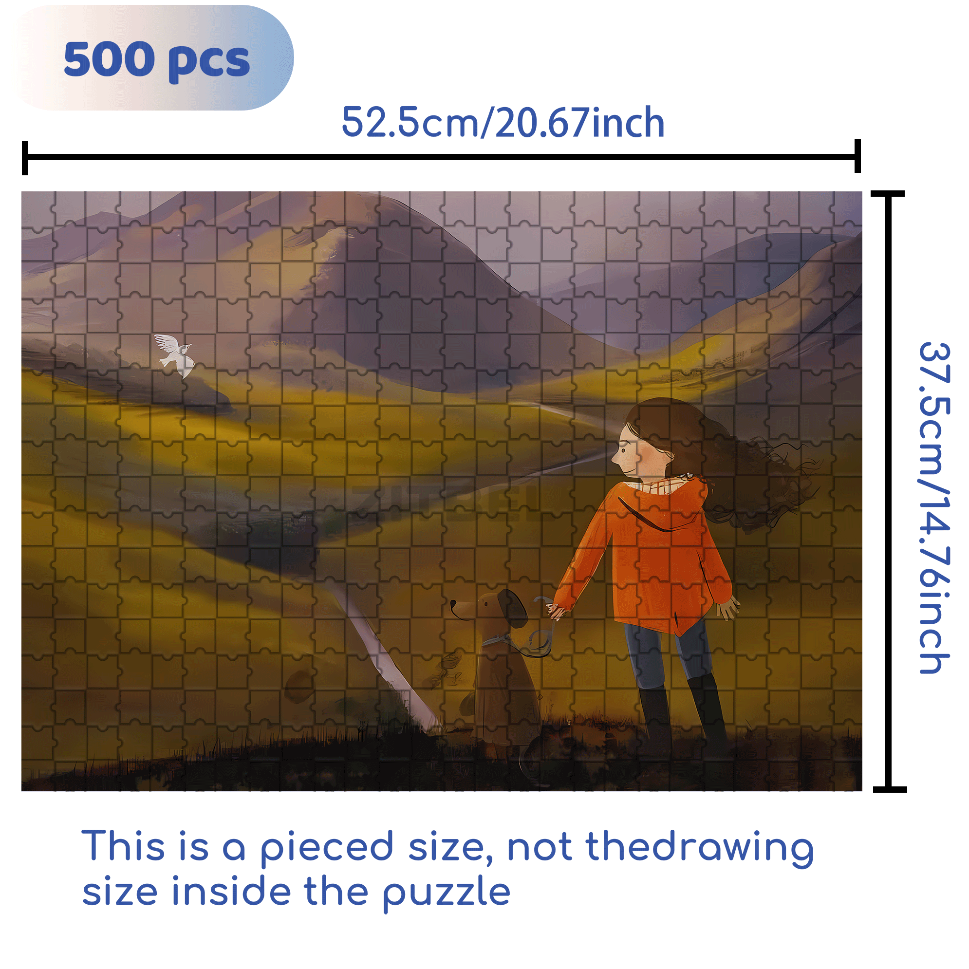Where The Wind Blows 500pcs/1000pcs Jigsaw Puzzle, Scratch-Resistant, Interactive Family Game & Brain-Boosting DIY Decor, Perfect for Halloween, Christmas & New Year Gifts, Family Puzzle Game
