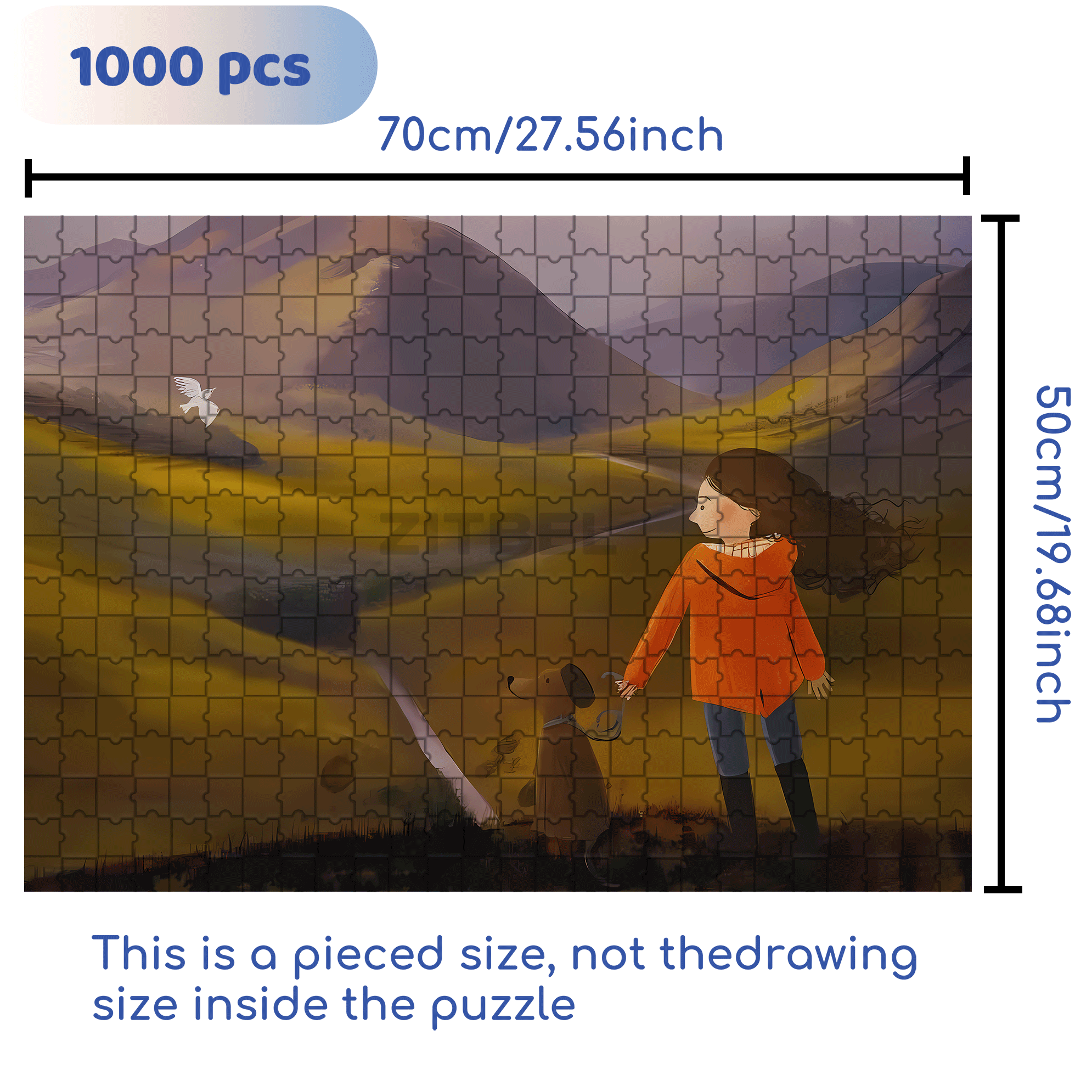 Where The Wind Blows 500pcs/1000pcs Jigsaw Puzzle, Scratch-Resistant, Interactive Family Game & Brain-Boosting DIY Decor, Perfect for Halloween, Christmas & New Year Gifts, Family Puzzle Game