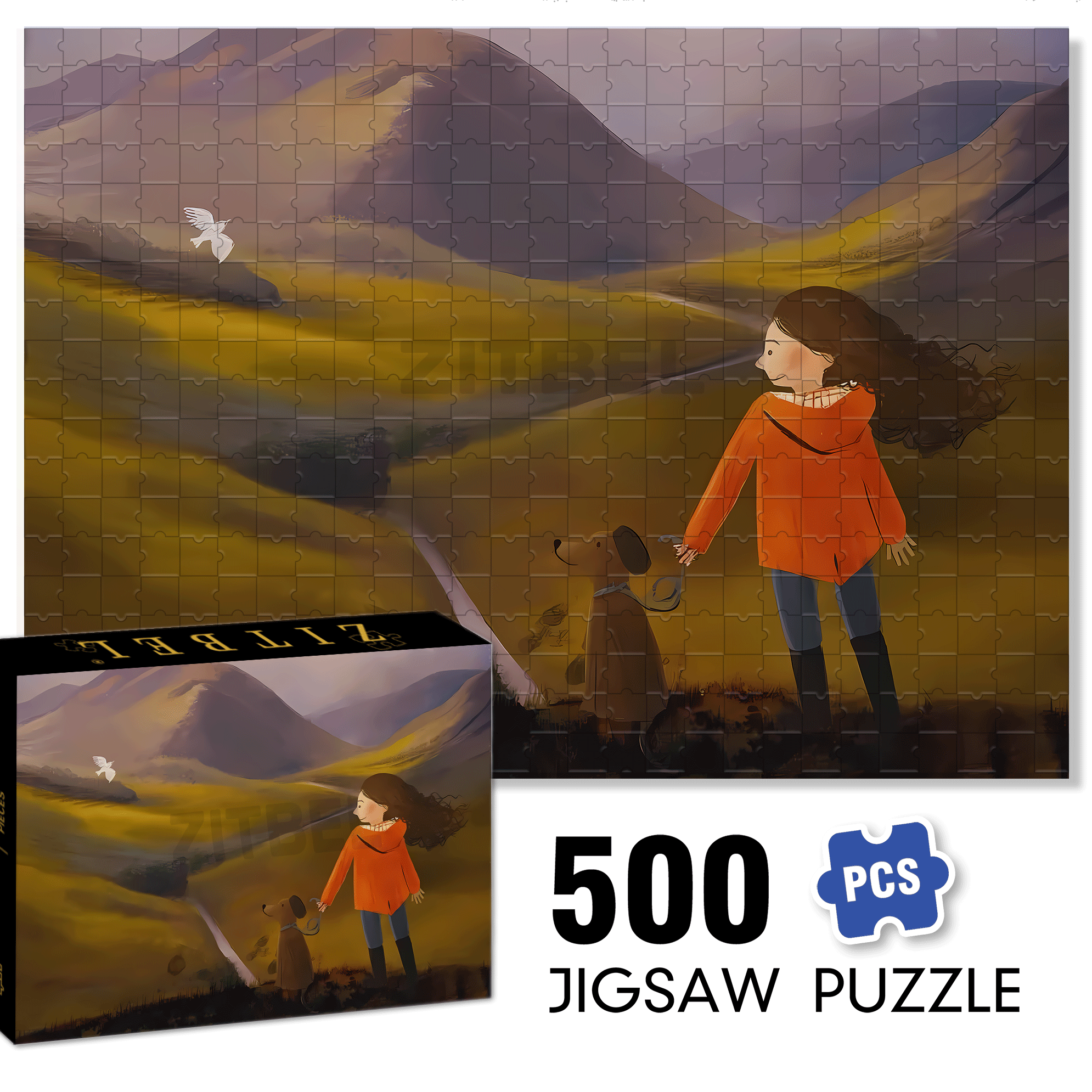 Where The Wind Blows 500pcs/1000pcs Jigsaw Puzzle, Scratch-Resistant, Interactive Family Game & Brain-Boosting DIY Decor, Perfect for Halloween, Christmas & New Year Gifts, Family Puzzle Game