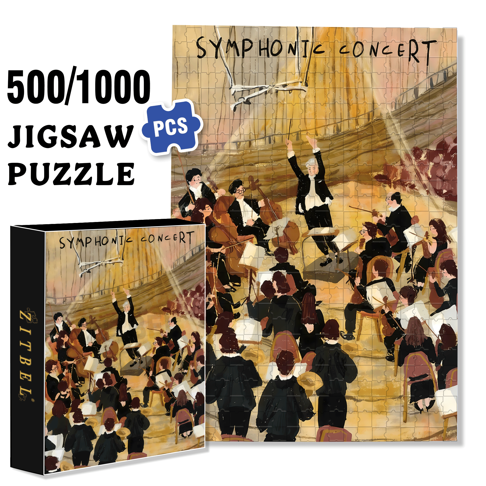 At The Concert 500pcs/1000pcs Jigsaw Puzzle, Scratch-Resistant, Interactive Family Game & Brain-Boosting DIY Decor, Perfect for Halloween, Christmas & New Year Gifts, Family Puzzle Game