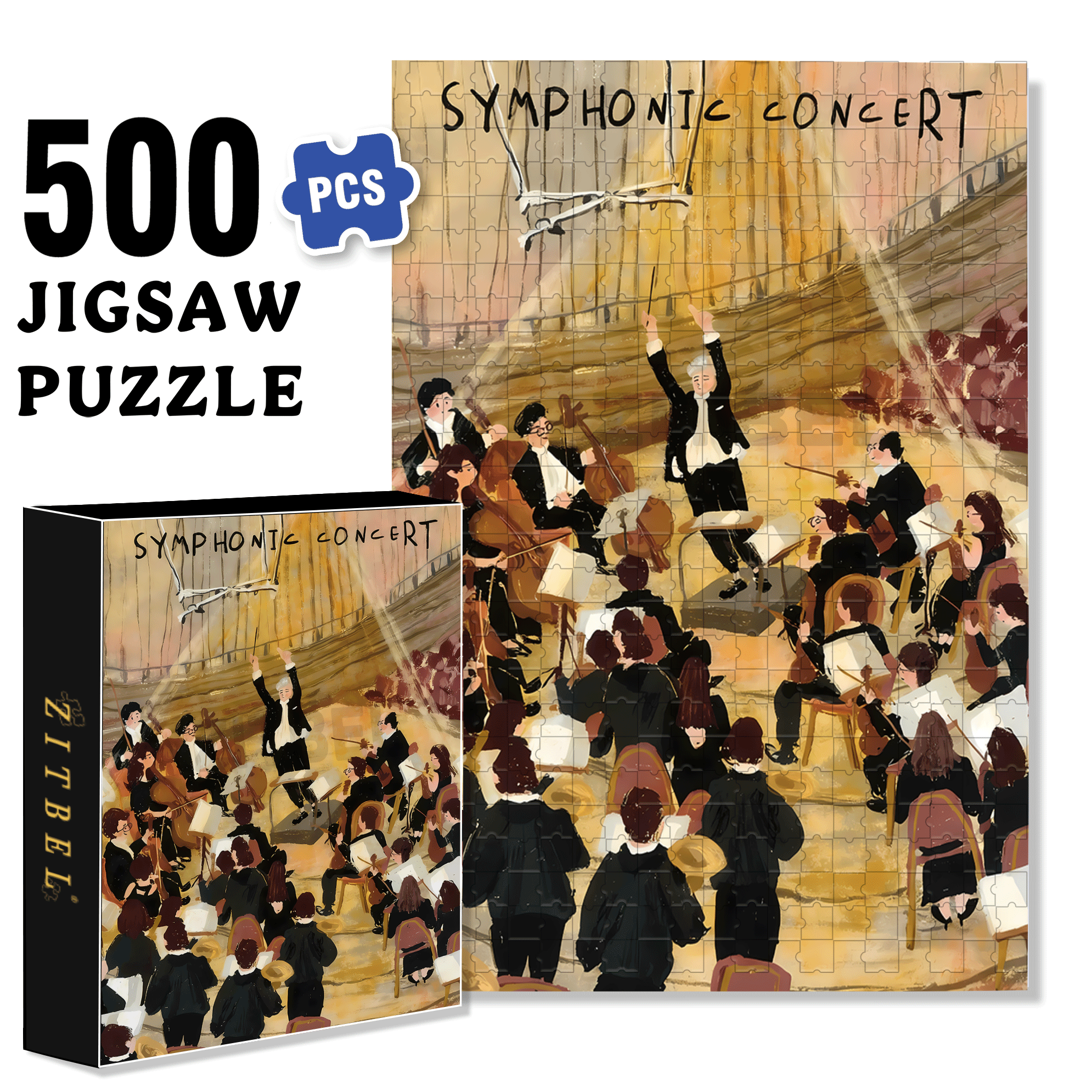 At The Concert 500pcs/1000pcs Jigsaw Puzzle, Scratch-Resistant, Interactive Family Game & Brain-Boosting DIY Decor, Perfect for Halloween, Christmas & New Year Gifts, Family Puzzle Game