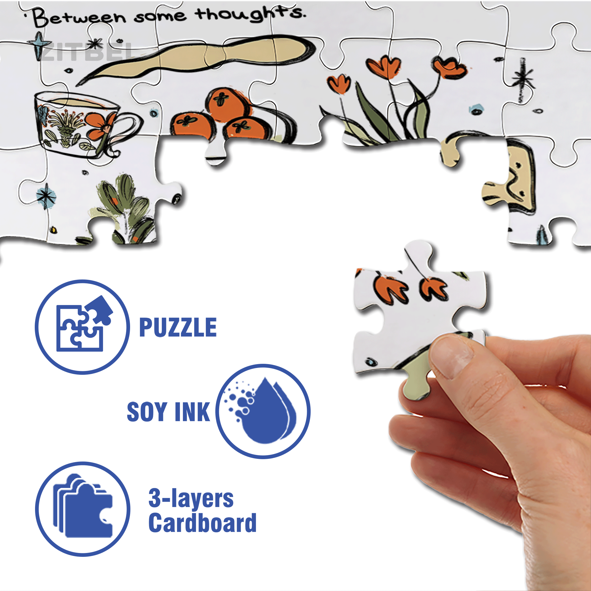 Between Some Thoughts 500pcs/1000pcs Jigsaw Puzzle, Scratch-Resistant, Interactive Family Game & Brain-Boosting DIY Decor, Perfect for Halloween, Christmas & New Year Gifts, Family Puzzle Game