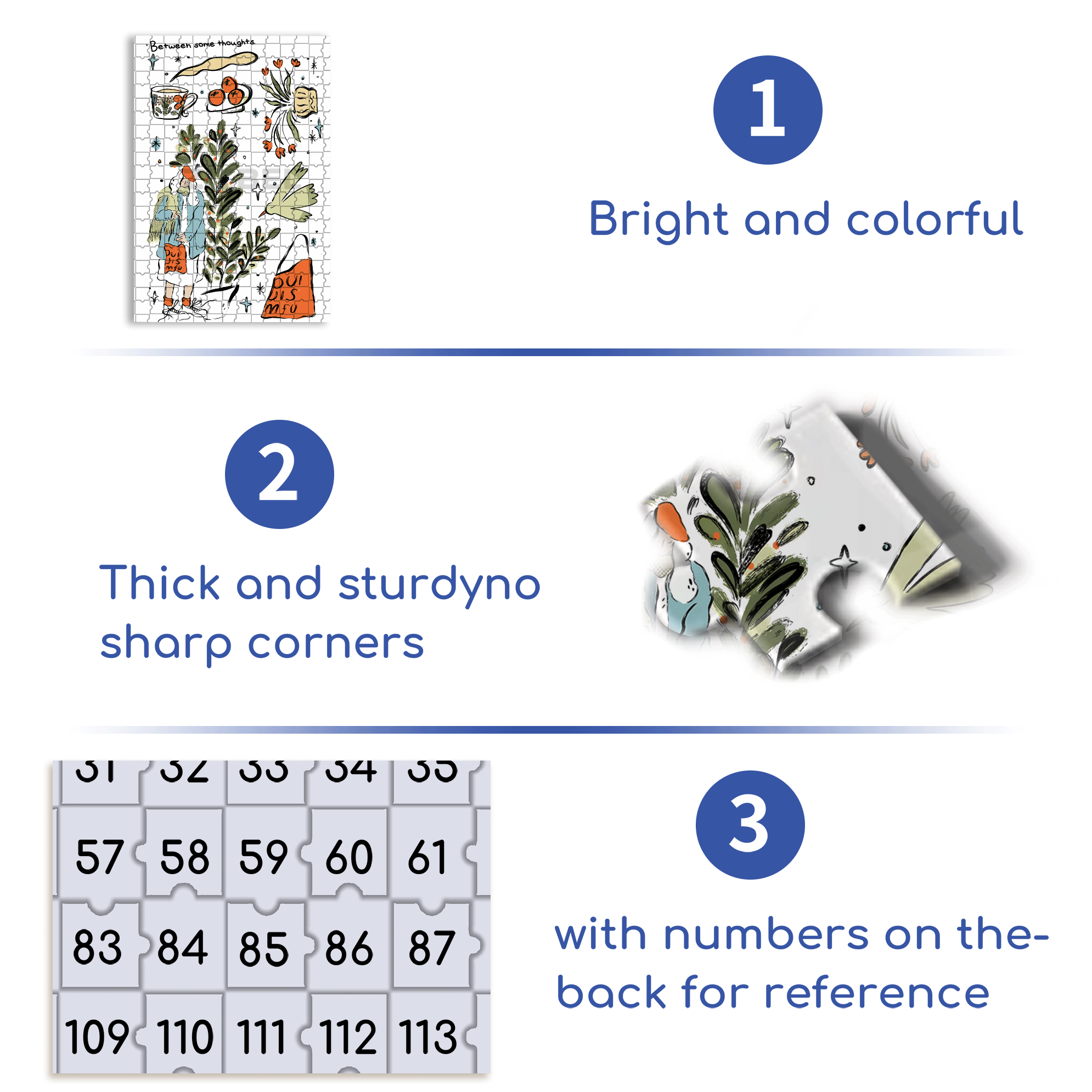 Between Some Thoughts 500pcs/1000pcs Jigsaw Puzzle, Scratch-Resistant, Interactive Family Game & Brain-Boosting DIY Decor, Perfect for Halloween, Christmas & New Year Gifts, Family Puzzle Game