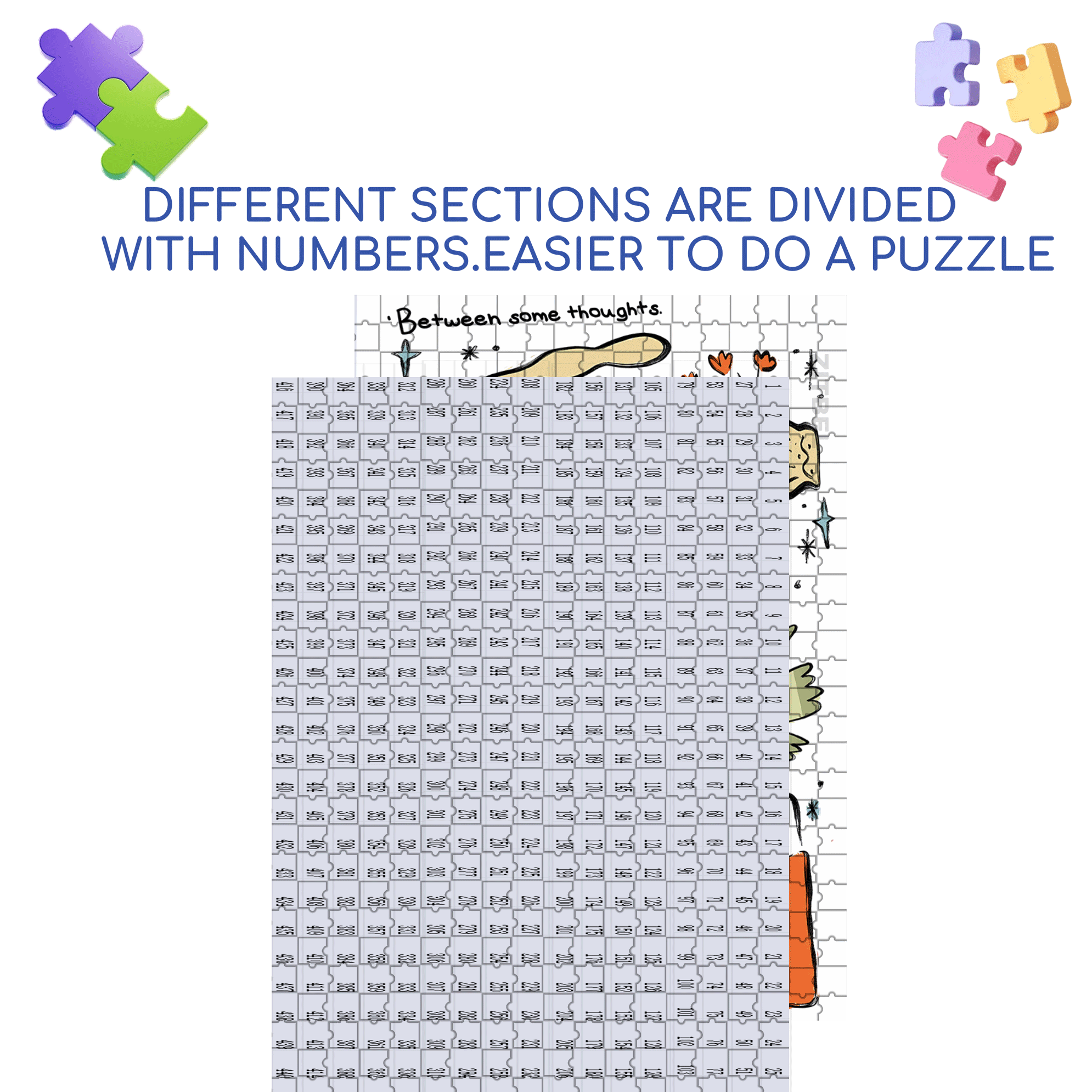 Between Some Thoughts 500pcs/1000pcs Jigsaw Puzzle, Scratch-Resistant, Interactive Family Game & Brain-Boosting DIY Decor, Perfect for Halloween, Christmas & New Year Gifts, Family Puzzle Game