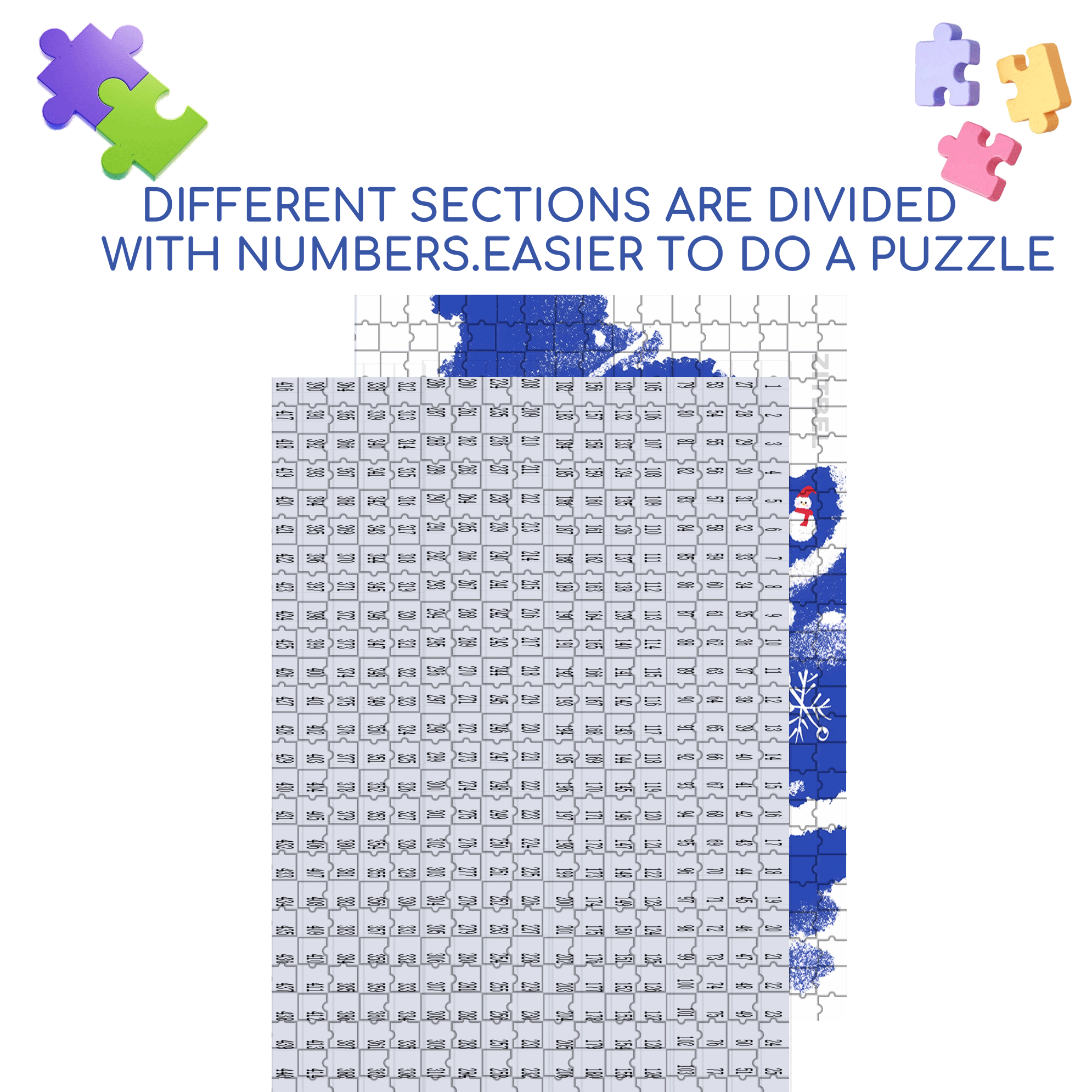 Blue Christmas Tree 500pcs/1000pcs Jigsaw Puzzle, Scratch-Resistant, Interactive Family Game & Brain-Boosting DIY Decor, Perfect for Halloween, Christmas & New Year Gifts, Family Puzzle Game