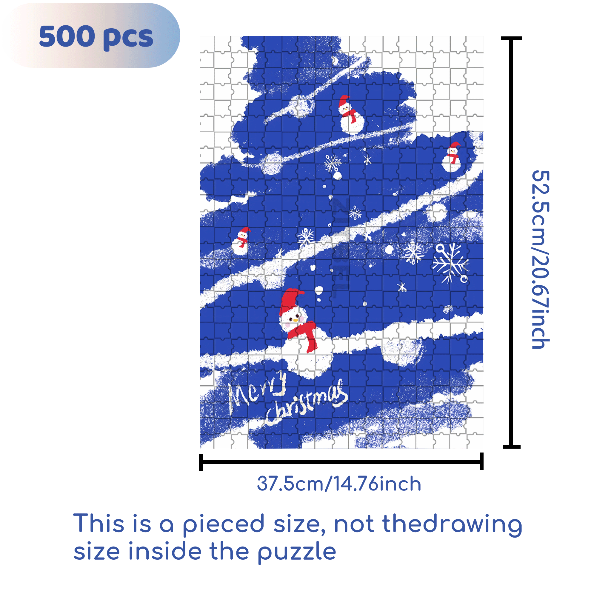 Blue Christmas Tree 500pcs/1000pcs Jigsaw Puzzle, Scratch-Resistant, Interactive Family Game & Brain-Boosting DIY Decor, Perfect for Halloween, Christmas & New Year Gifts, Family Puzzle Game