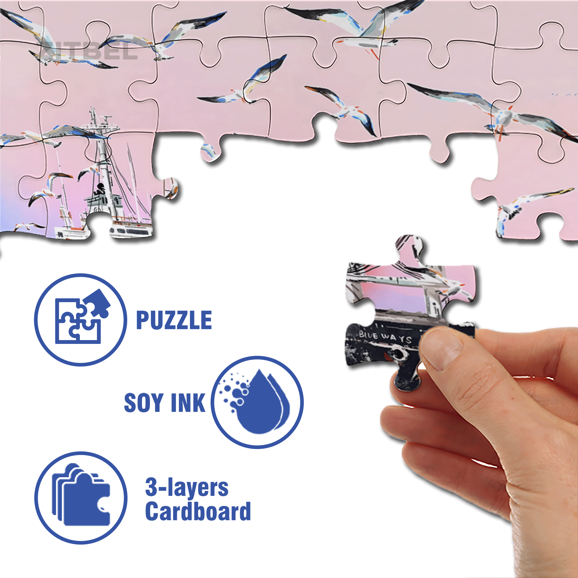 Blue Ways 500pcs/1000pcs Jigsaw Puzzle, Scratch-Resistant, Interactive Family Game & Brain-Boosting DIY Decor, Perfect for Halloween, Christmas & New Year Gifts, Family Puzzle Game