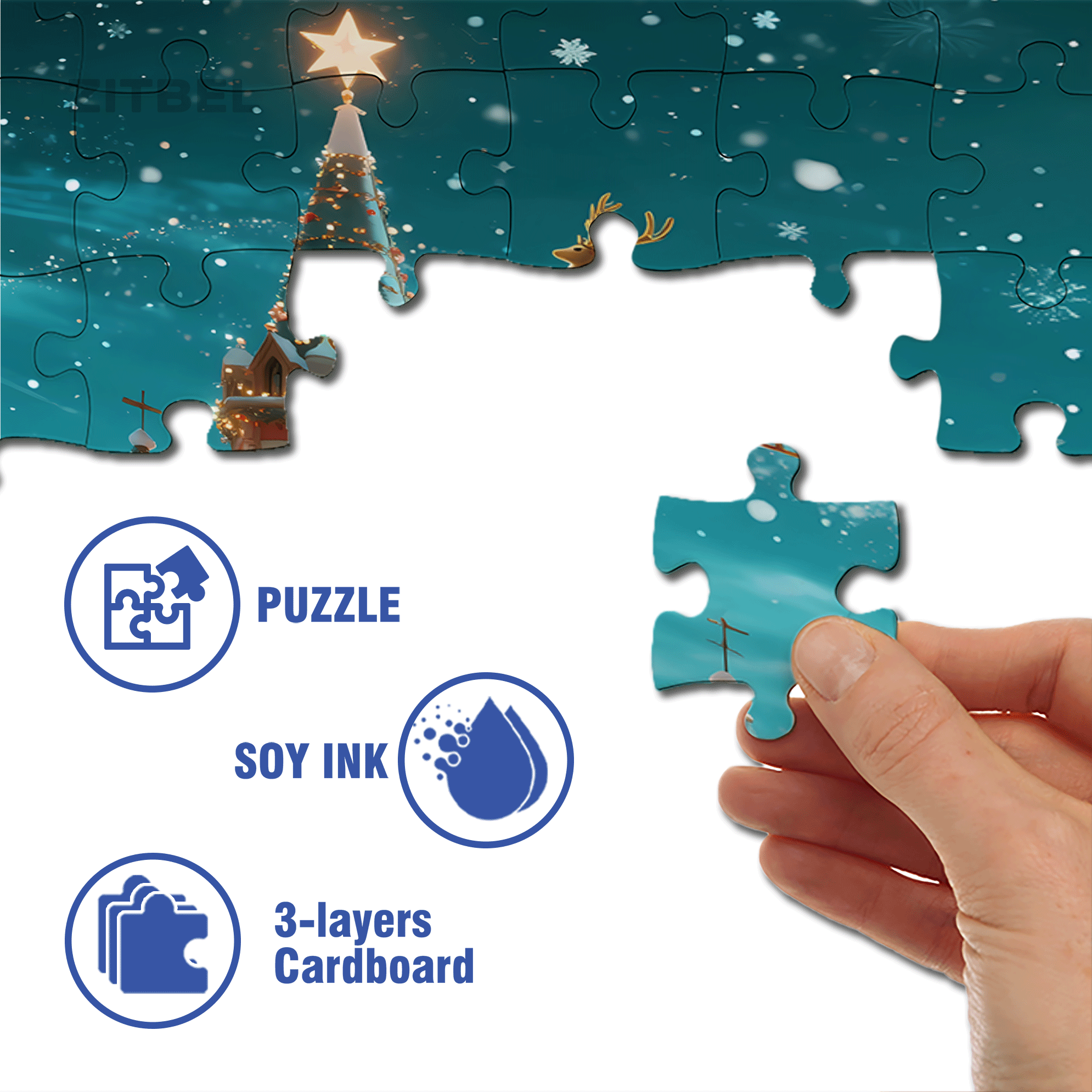Brilliant Colored Lights 500pcs/1000pcs Jigsaw Puzzle, Scratch-Resistant, Interactive Family Game & Brain-Boosting DIY Decor, Perfect for Halloween, Christmas & New Year Gifts, Family Puzzle Game