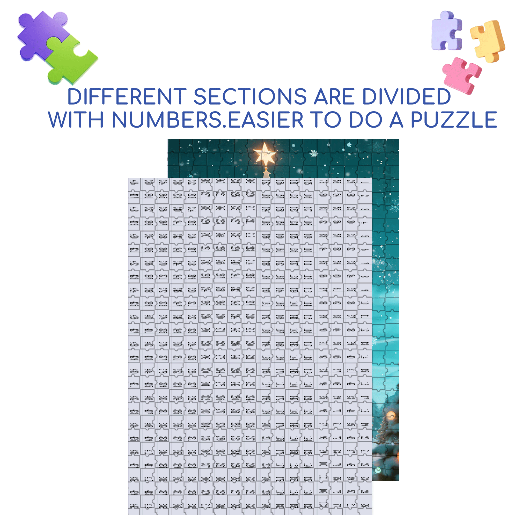 Brilliant Colored Lights 500pcs/1000pcs Jigsaw Puzzle, Scratch-Resistant, Interactive Family Game & Brain-Boosting DIY Decor, Perfect for Halloween, Christmas & New Year Gifts, Family Puzzle Game