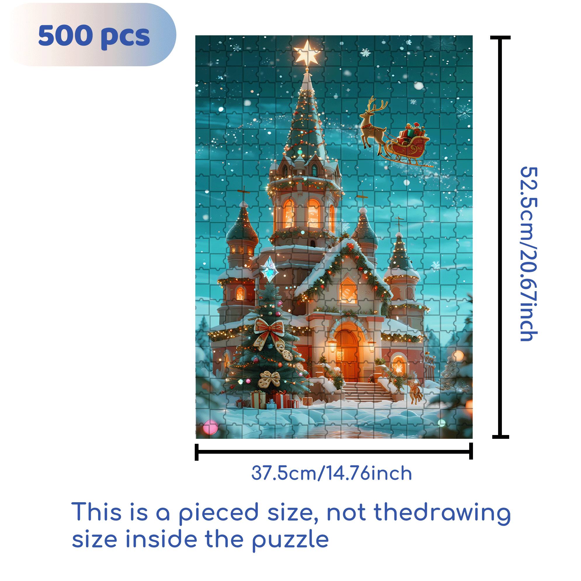 Brilliant Colored Lights 500pcs/1000pcs Jigsaw Puzzle, Scratch-Resistant, Interactive Family Game & Brain-Boosting DIY Decor, Perfect for Halloween, Christmas & New Year Gifts, Family Puzzle Game