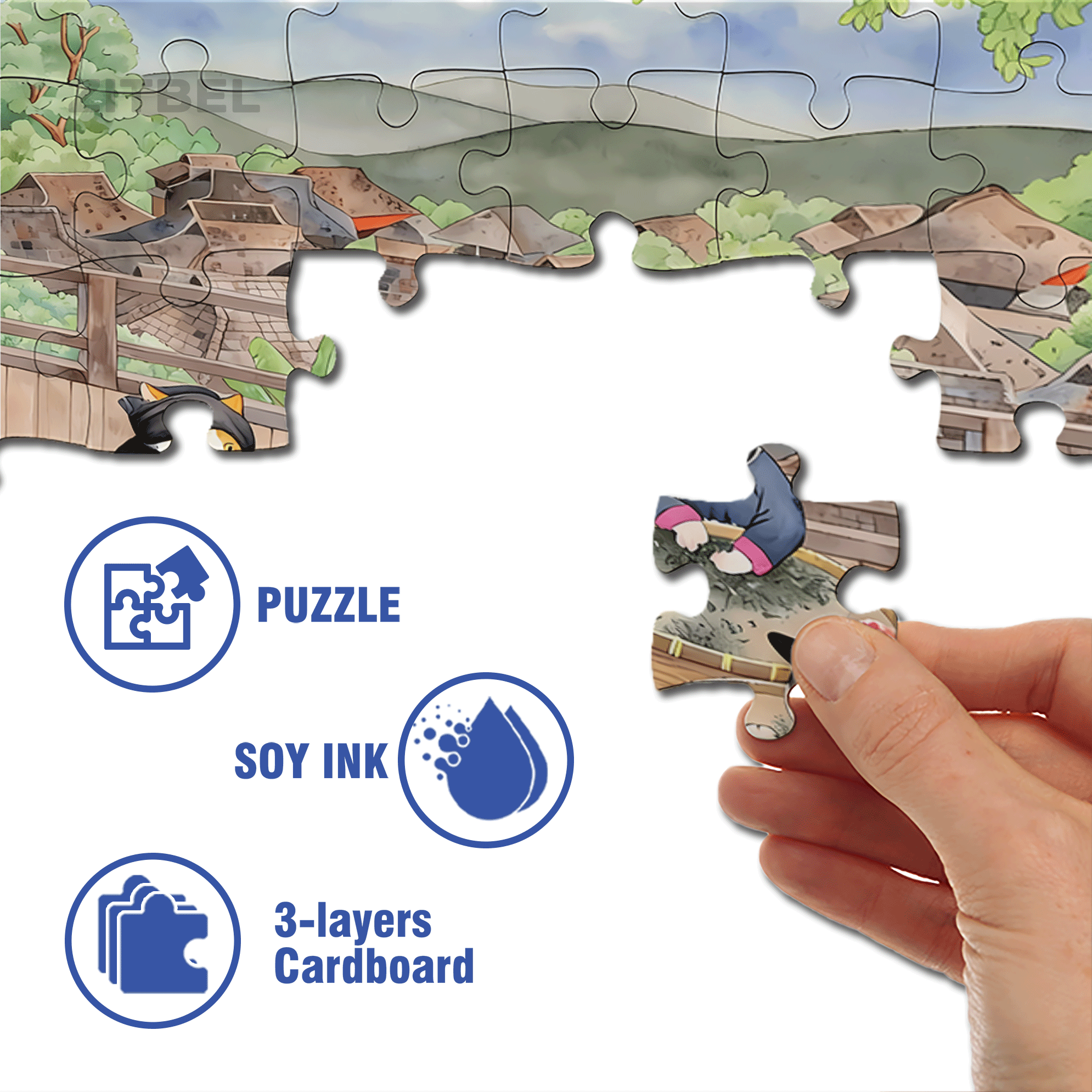 Brown Tribe 500pcs/1000pcs Jigsaw Puzzle, Scratch-Resistant, Interactive Family Game & Brain-Boosting DIY Decor, Perfect for Halloween, Christmas & New Year Gifts, Family Puzzle Game