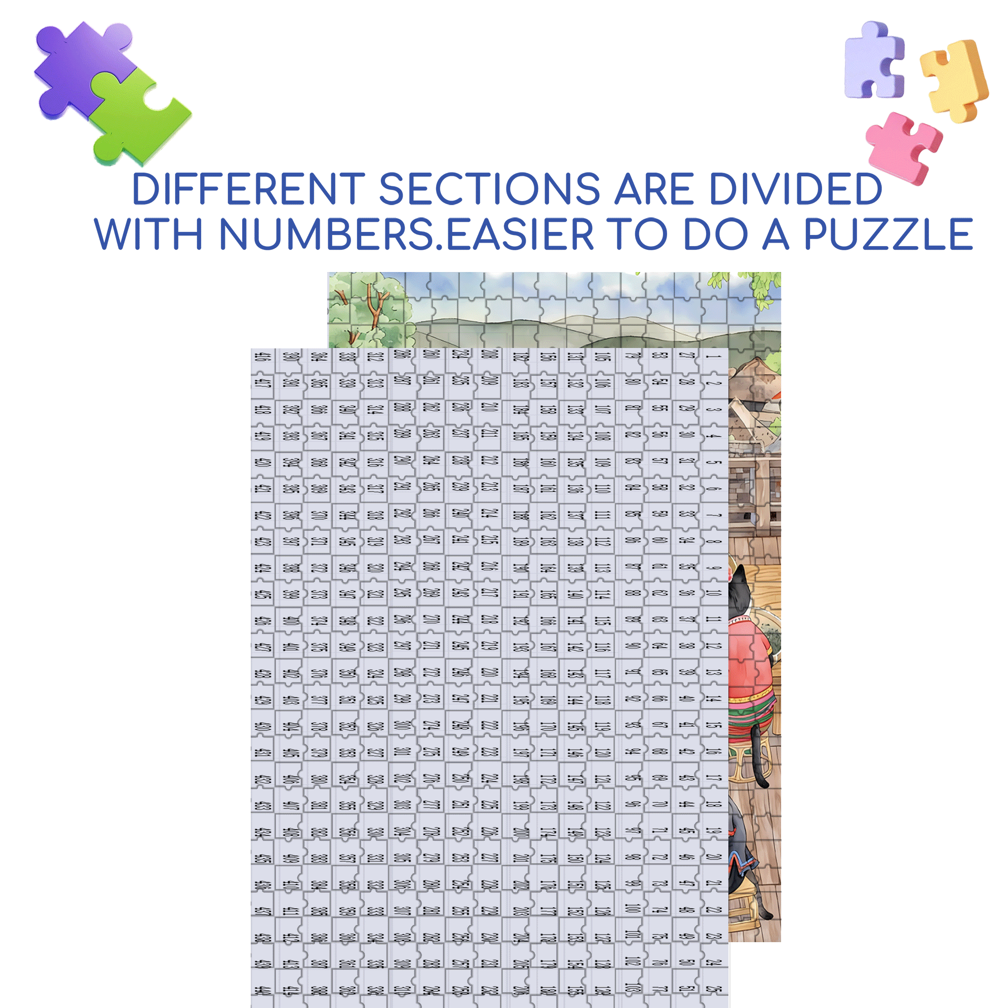 Brown Tribe 500pcs/1000pcs Jigsaw Puzzle, Scratch-Resistant, Interactive Family Game & Brain-Boosting DIY Decor, Perfect for Halloween, Christmas & New Year Gifts, Family Puzzle Game