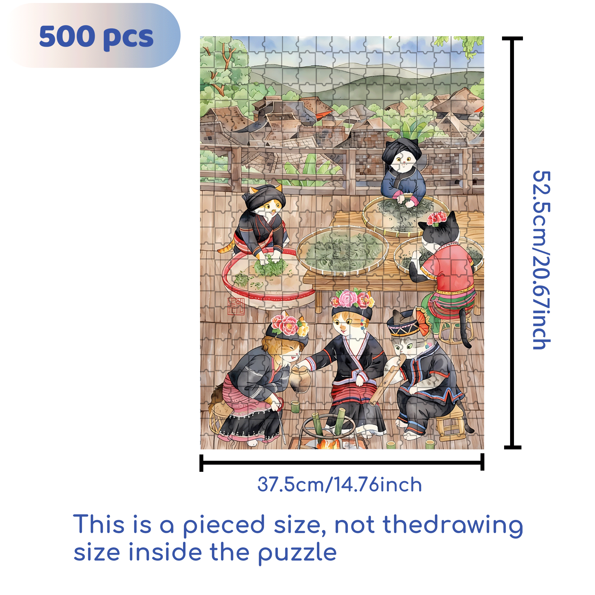 Brown Tribe 500pcs/1000pcs Jigsaw Puzzle, Scratch-Resistant, Interactive Family Game & Brain-Boosting DIY Decor, Perfect for Halloween, Christmas & New Year Gifts, Family Puzzle Game