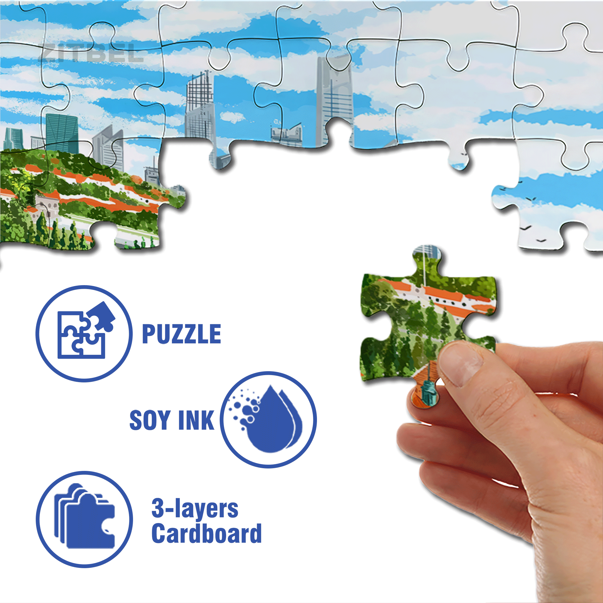 Central Axis 500pcs/1000pcs Jigsaw Puzzle, Scratch-Resistant, Interactive Family Game & Brain-Boosting DIY Decor, Perfect for Halloween, Christmas & New Year Gifts, Family Puzzle Game