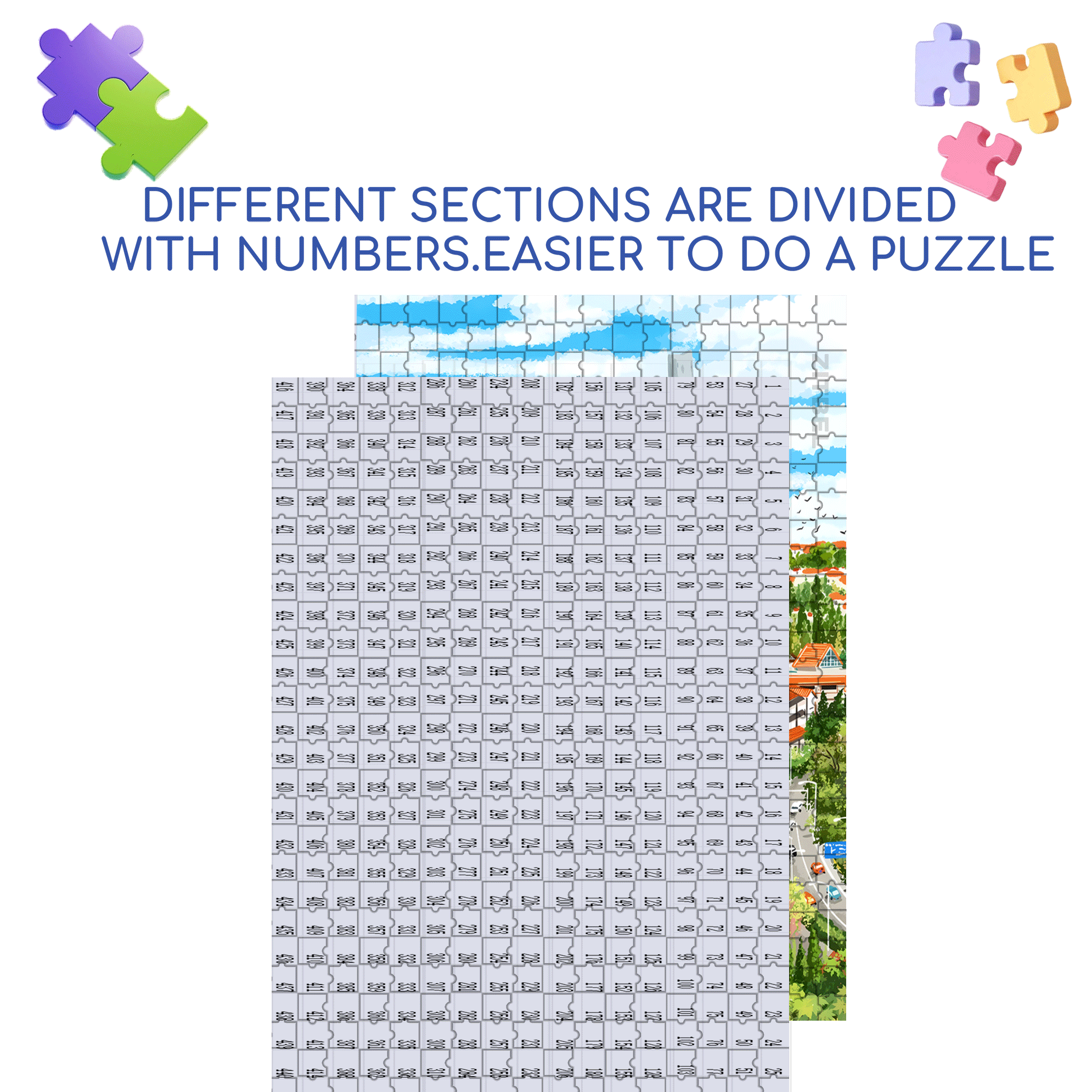 Central Axis 500pcs/1000pcs Jigsaw Puzzle, Scratch-Resistant, Interactive Family Game & Brain-Boosting DIY Decor, Perfect for Halloween, Christmas & New Year Gifts, Family Puzzle Game