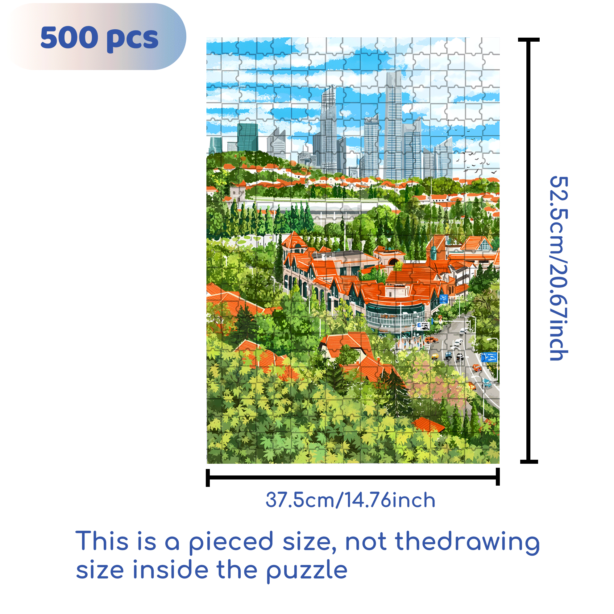 Central Axis 500pcs/1000pcs Jigsaw Puzzle, Scratch-Resistant, Interactive Family Game & Brain-Boosting DIY Decor, Perfect for Halloween, Christmas & New Year Gifts, Family Puzzle Game