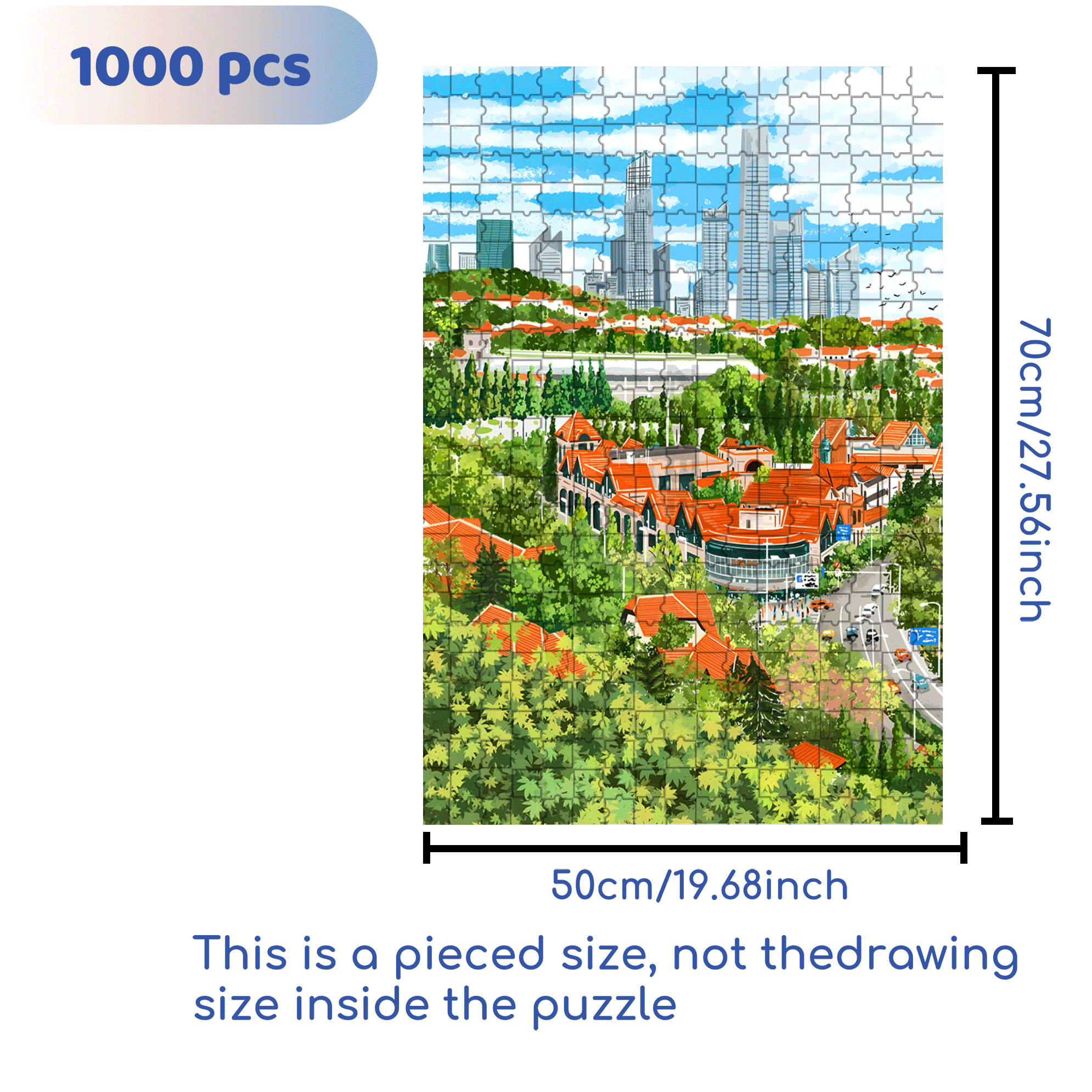 Central Axis 500pcs/1000pcs Jigsaw Puzzle, Scratch-Resistant, Interactive Family Game & Brain-Boosting DIY Decor, Perfect for Halloween, Christmas & New Year Gifts, Family Puzzle Game