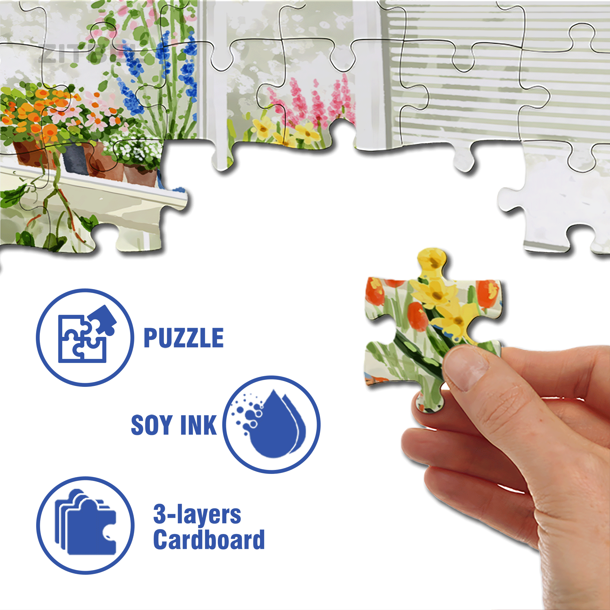 Chasing The Light Of Spring 500pcs/1000pcs Jigsaw Puzzle, Scratch-Resistant, Interactive Family Game & Brain-Boosting DIY Decor, Perfect for Halloween, Christmas & New Year Gifts, Family Puzzle Game