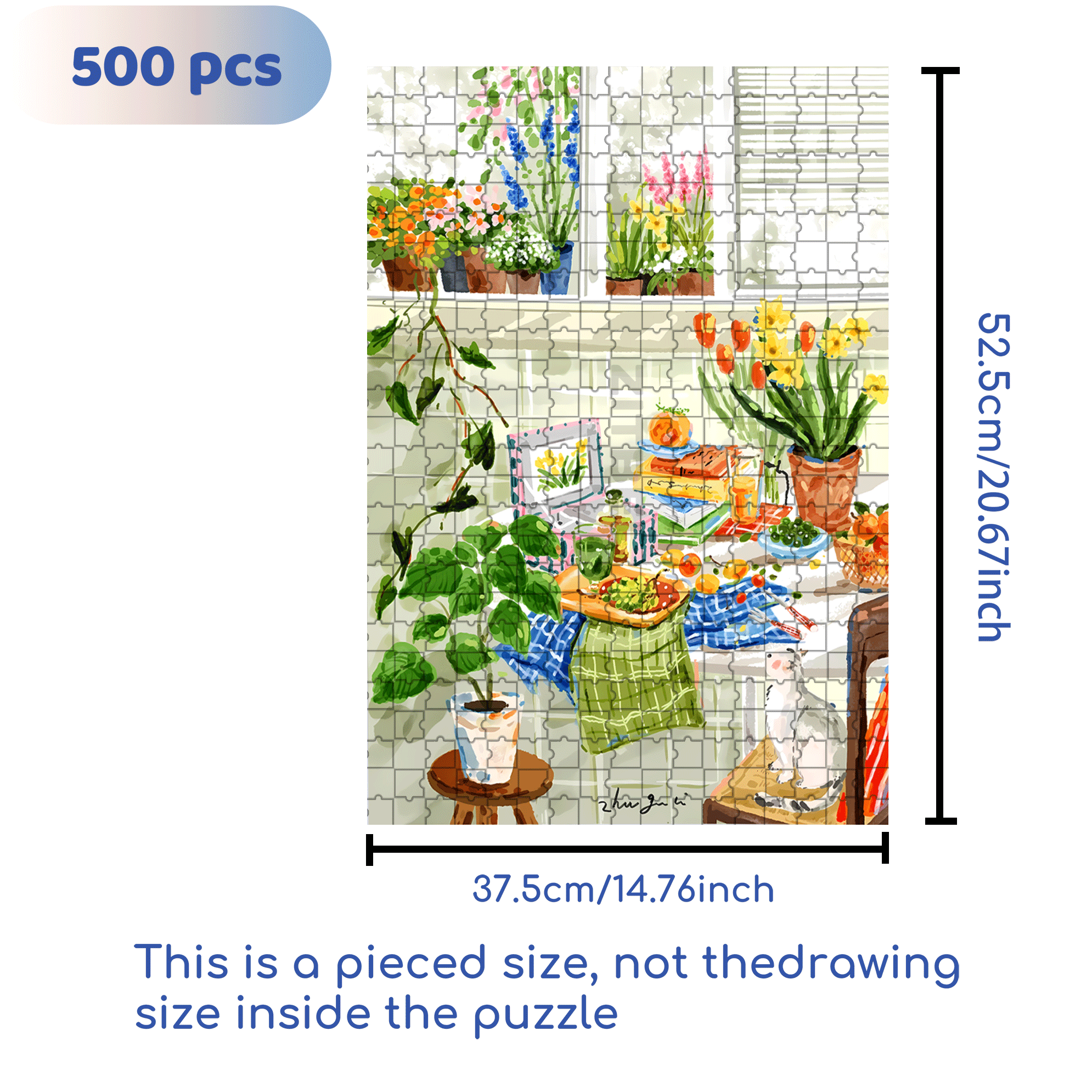 Chasing The Light Of Spring 500pcs/1000pcs Jigsaw Puzzle, Scratch-Resistant, Interactive Family Game & Brain-Boosting DIY Decor, Perfect for Halloween, Christmas & New Year Gifts, Family Puzzle Game