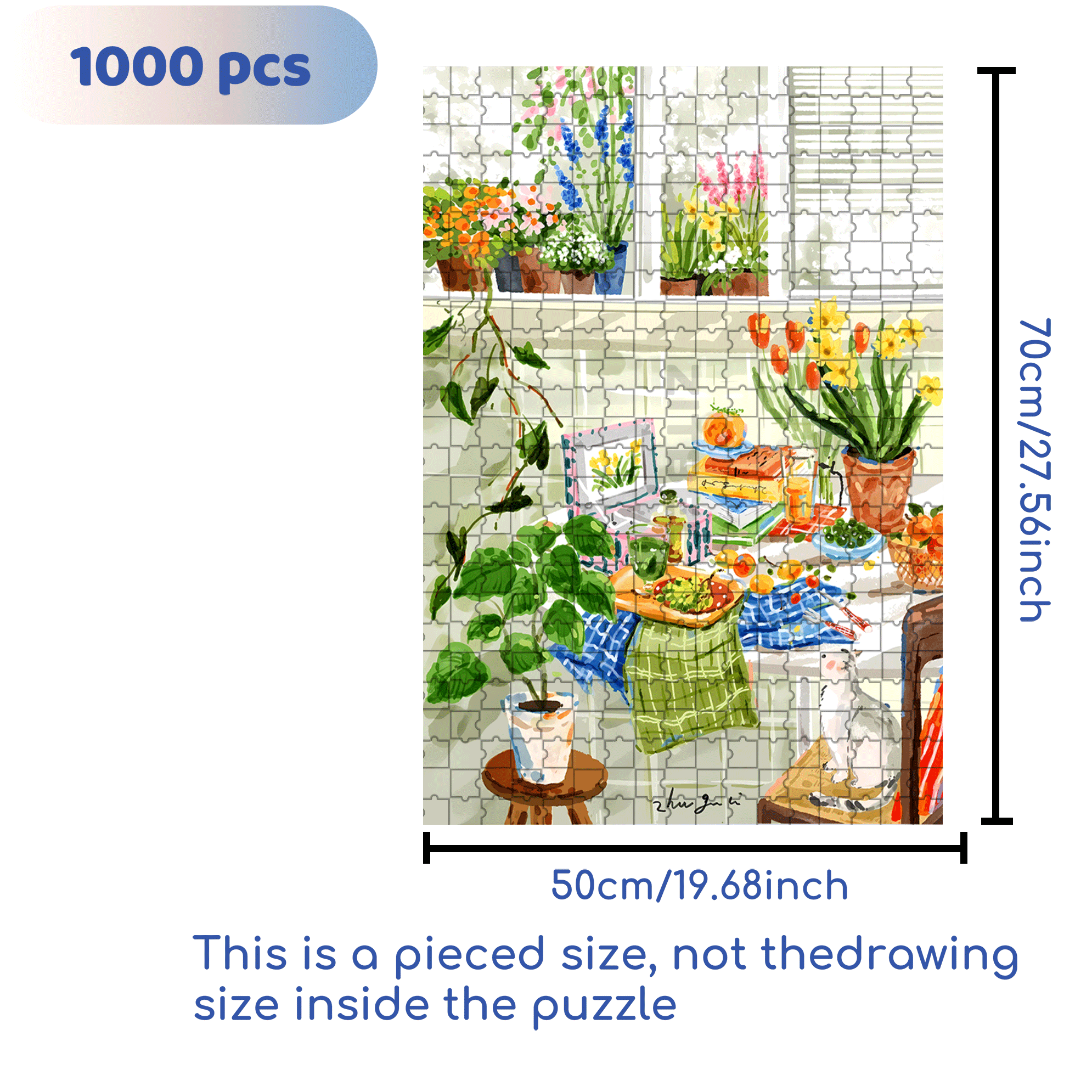 Chasing The Light Of Spring 500pcs/1000pcs Jigsaw Puzzle, Scratch-Resistant, Interactive Family Game & Brain-Boosting DIY Decor, Perfect for Halloween, Christmas & New Year Gifts, Family Puzzle Game