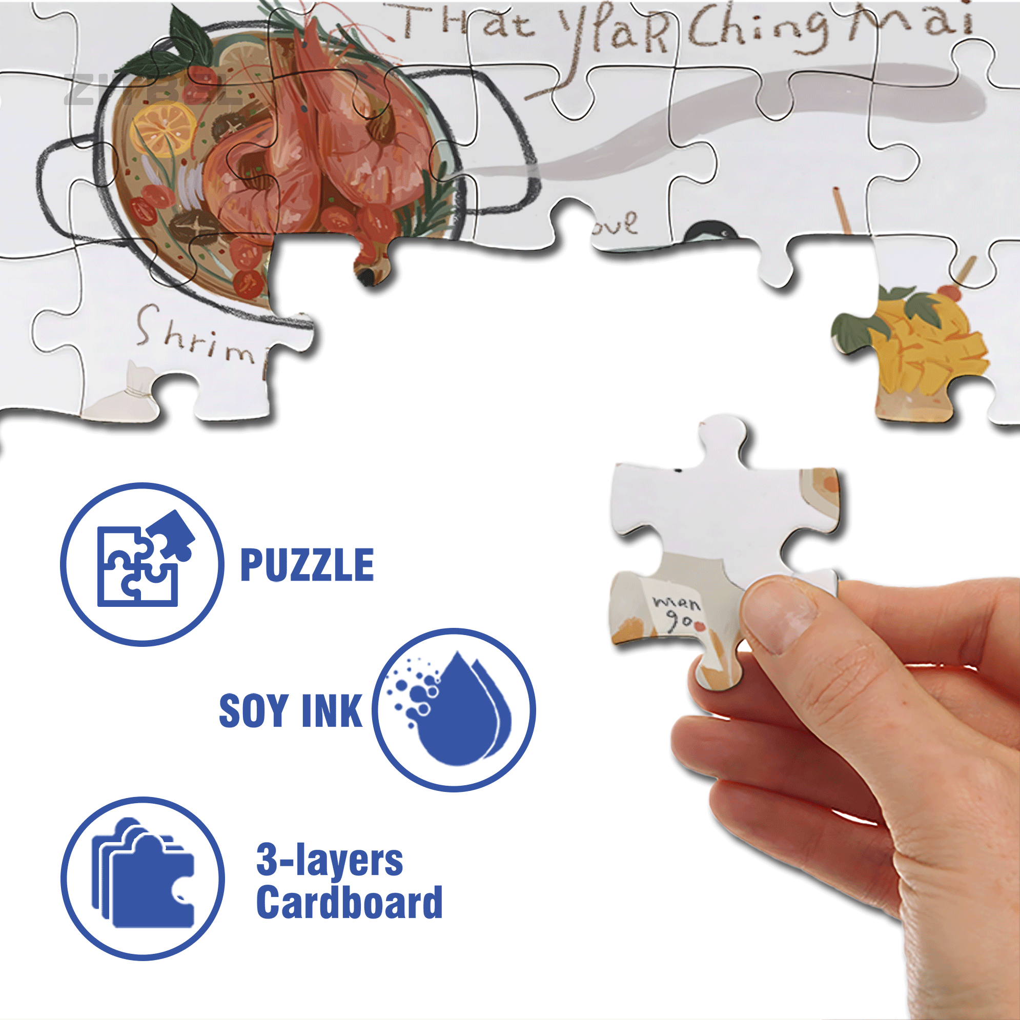 Chiang Mai Diary 500pcs/1000pcs Jigsaw Puzzle, Scratch-Resistant, Interactive Family Game & Brain-Boosting DIY Decor, Perfect for Halloween, Christmas & New Year Gifts, Family Puzzle Game