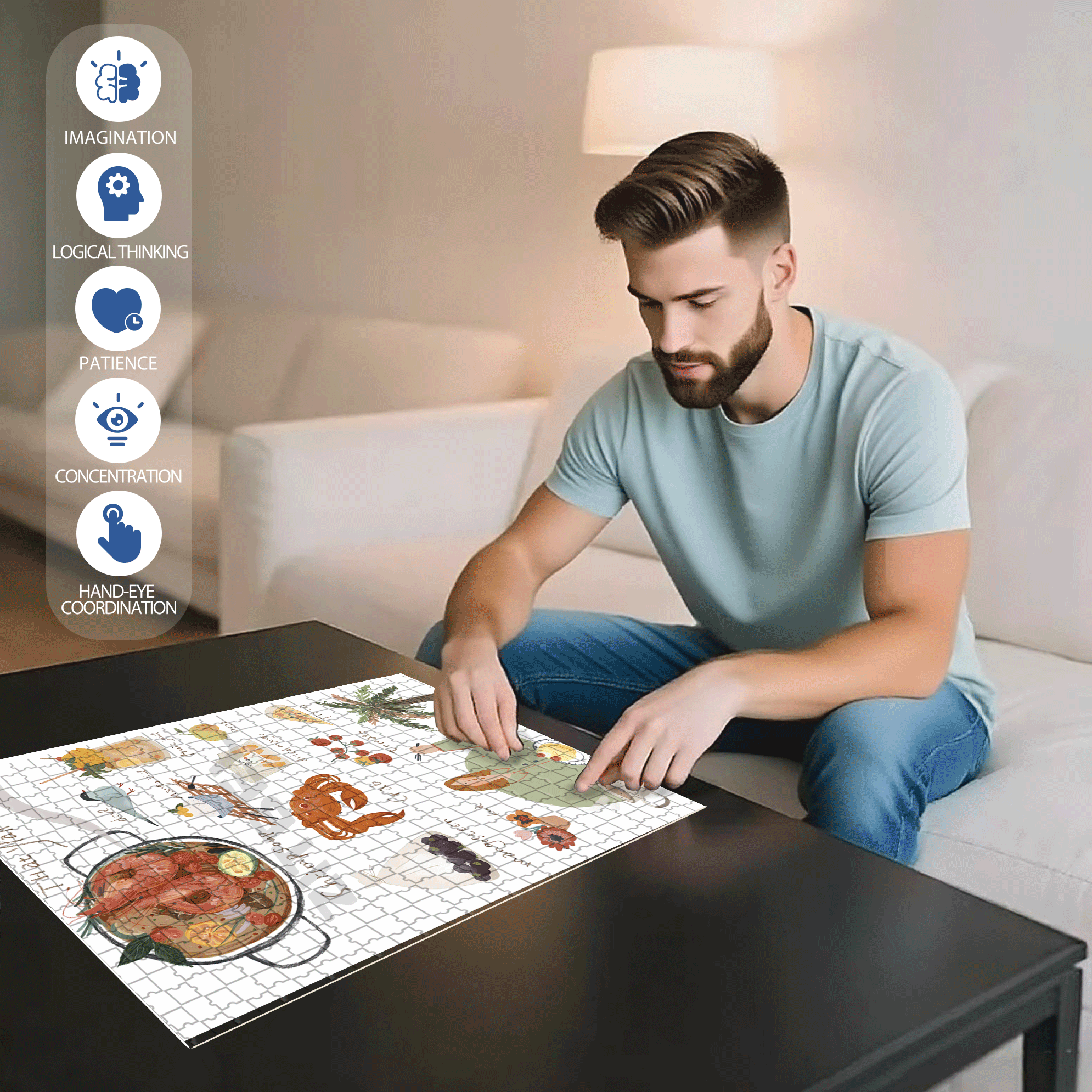 Chiang Mai Diary 500pcs/1000pcs Jigsaw Puzzle, Scratch-Resistant, Interactive Family Game & Brain-Boosting DIY Decor, Perfect for Halloween, Christmas & New Year Gifts, Family Puzzle Game