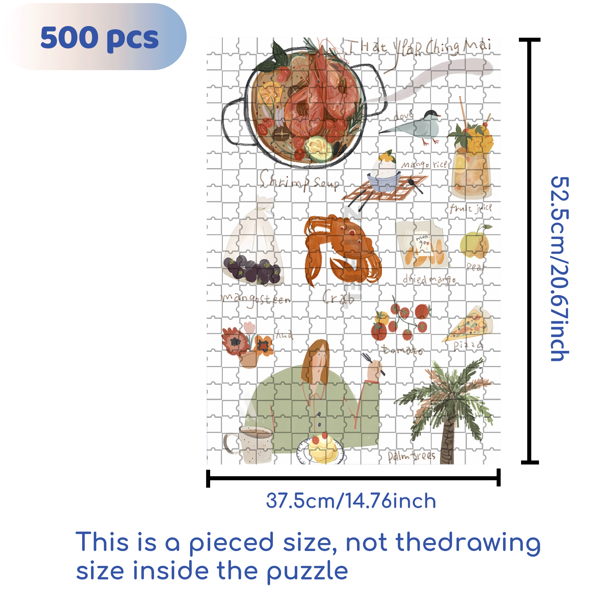 Chiang Mai Diary 500pcs/1000pcs Jigsaw Puzzle, Scratch-Resistant, Interactive Family Game & Brain-Boosting DIY Decor, Perfect for Halloween, Christmas & New Year Gifts, Family Puzzle Game