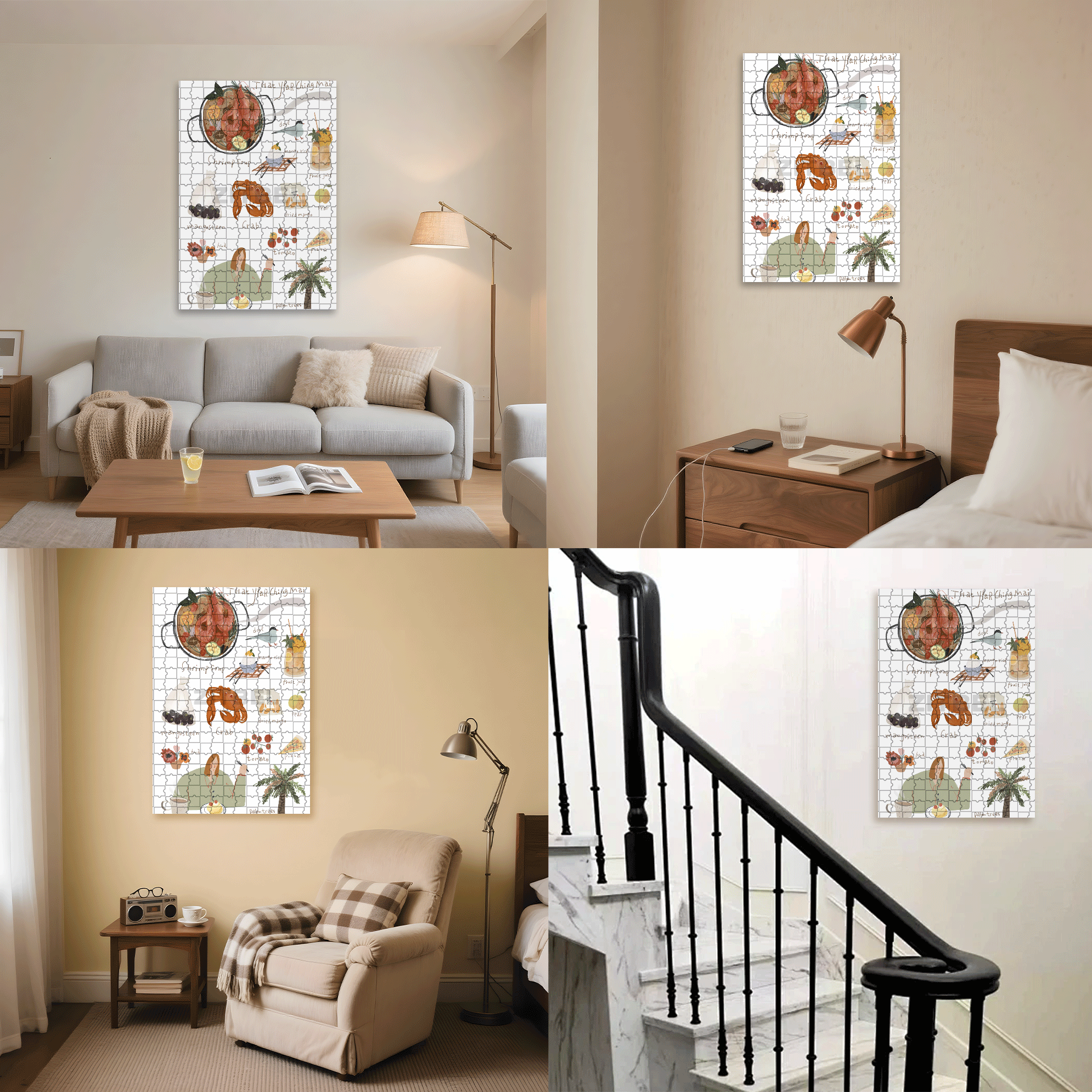 Chiang Mai Diary 500pcs/1000pcs Jigsaw Puzzle, Scratch-Resistant, Interactive Family Game & Brain-Boosting DIY Decor, Perfect for Halloween, Christmas & New Year Gifts, Family Puzzle Game
