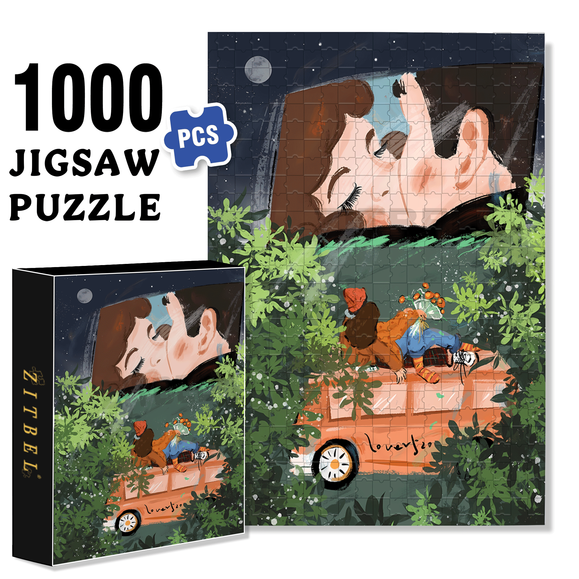Creating Romance 500pcs/1000pcs Jigsaw Puzzle, Scratch-Resistant, Interactive Family Game & Brain-Boosting DIY Decor, Perfect for Halloween, Christmas & New Year Gifts, Family Puzzle Game