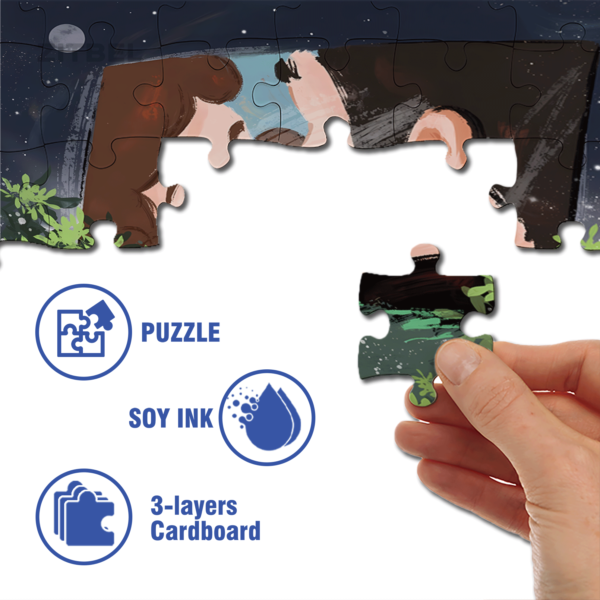 Creating Romance 500pcs/1000pcs Jigsaw Puzzle, Scratch-Resistant, Interactive Family Game & Brain-Boosting DIY Decor, Perfect for Halloween, Christmas & New Year Gifts, Family Puzzle Game